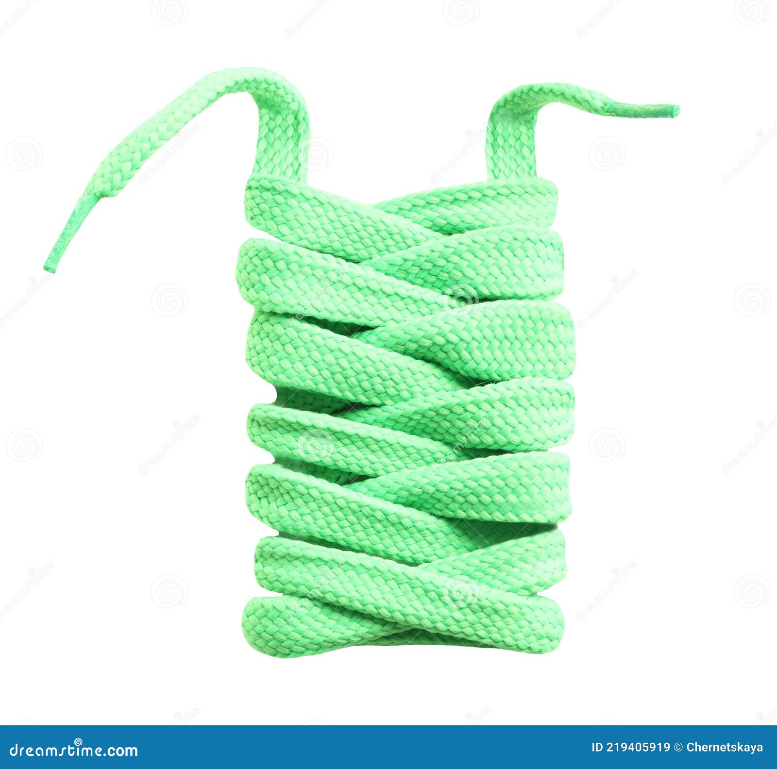 Green Shoe Laces Isolated on White Stock Image Image of holes