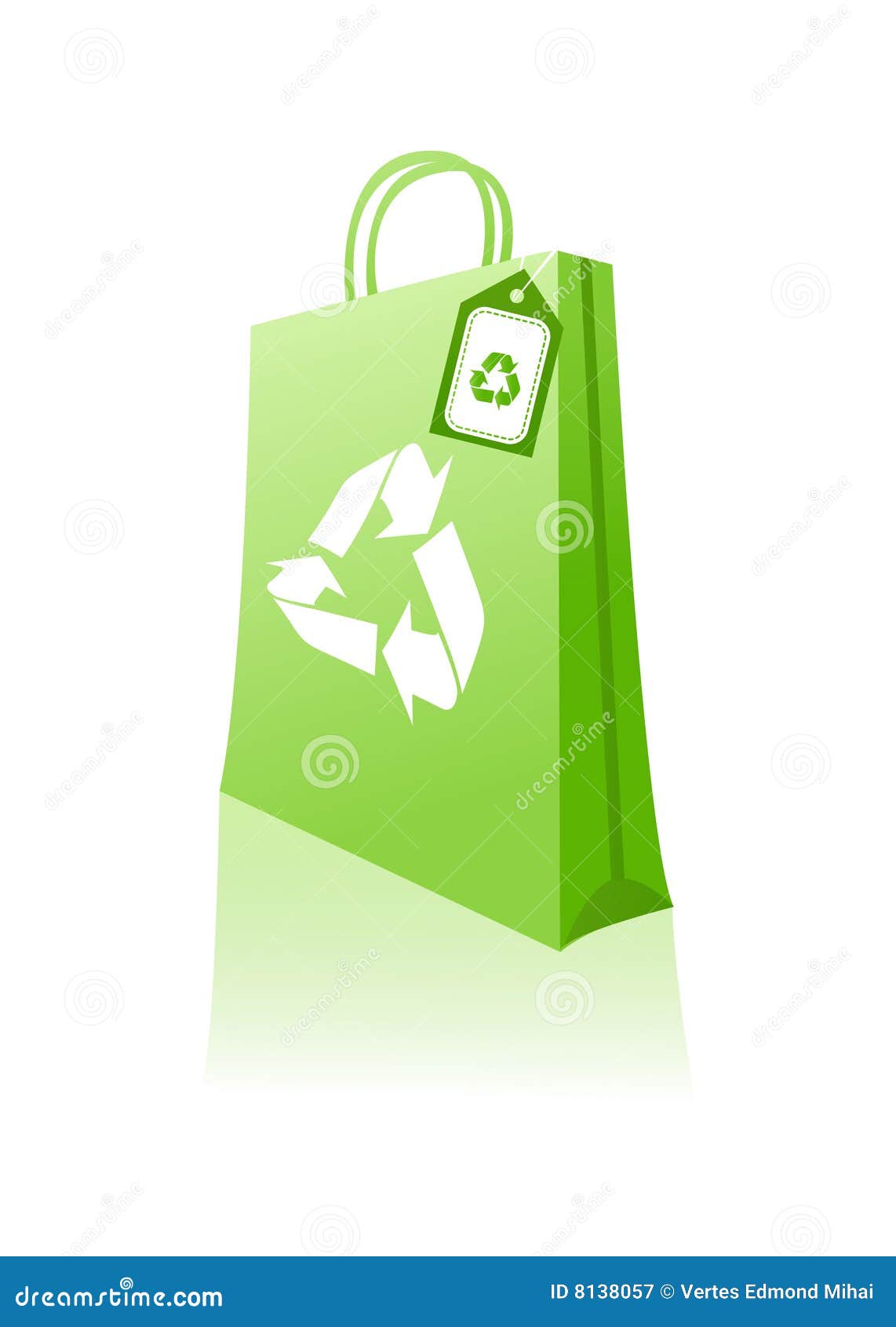Green shopping bag stock vector. Illustration of wrapping - 8138057