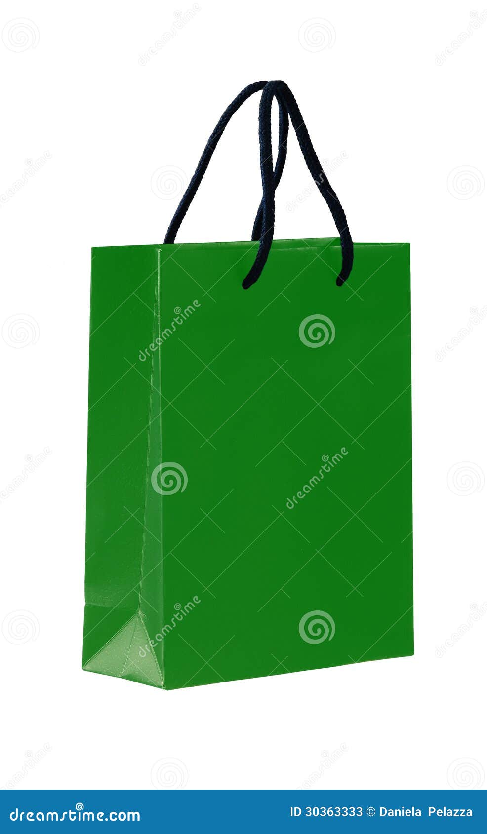 Green shopping bag. stock image. Image of paper, handle 30363333