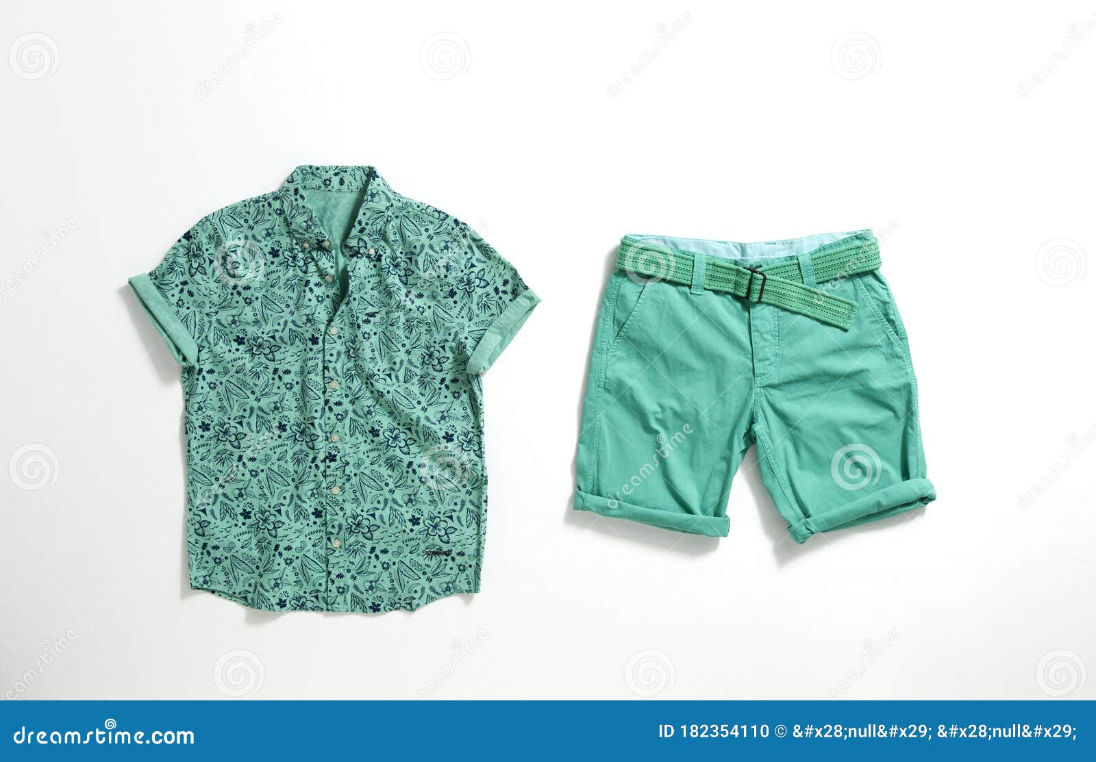 Green Short Shorts and Shirts for Men. Stock Photo - Image of clothing ...