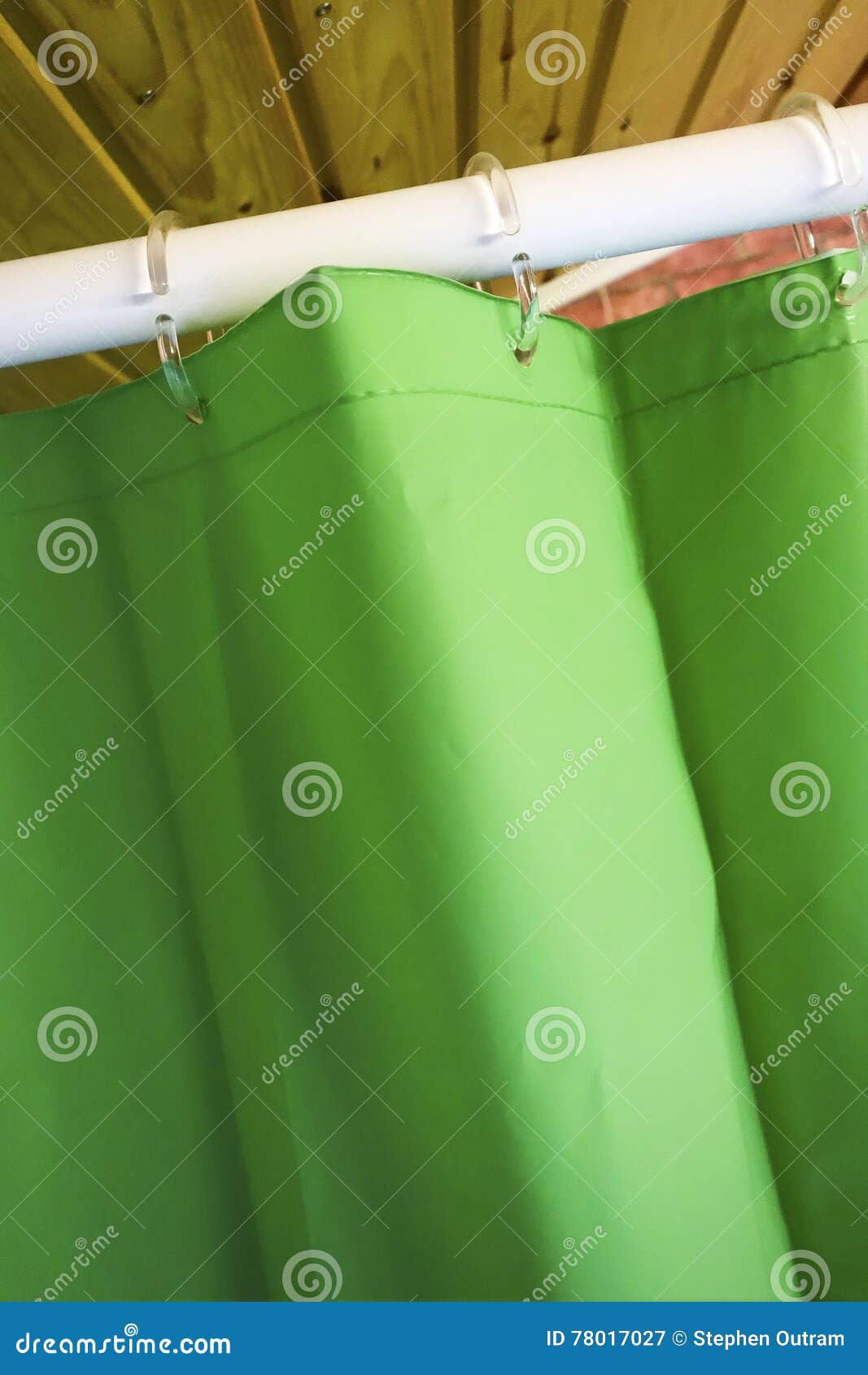 A Green Shower Curtain stock image. Image of relax, green 78017027