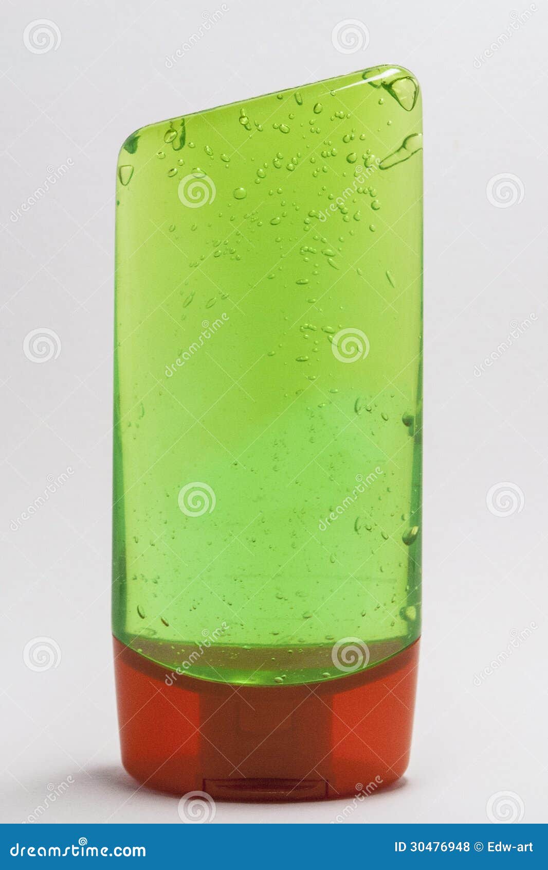 Green Shower Gel with Pearls in Bottle on White Stock Photo Image of