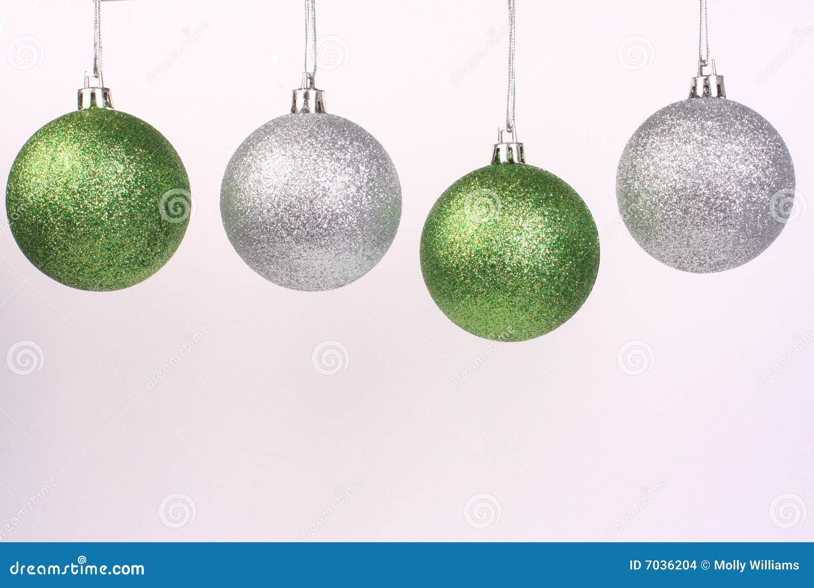 Green and Silver Ornaments 2 Stock Photo - Image of bauble, holiday ...