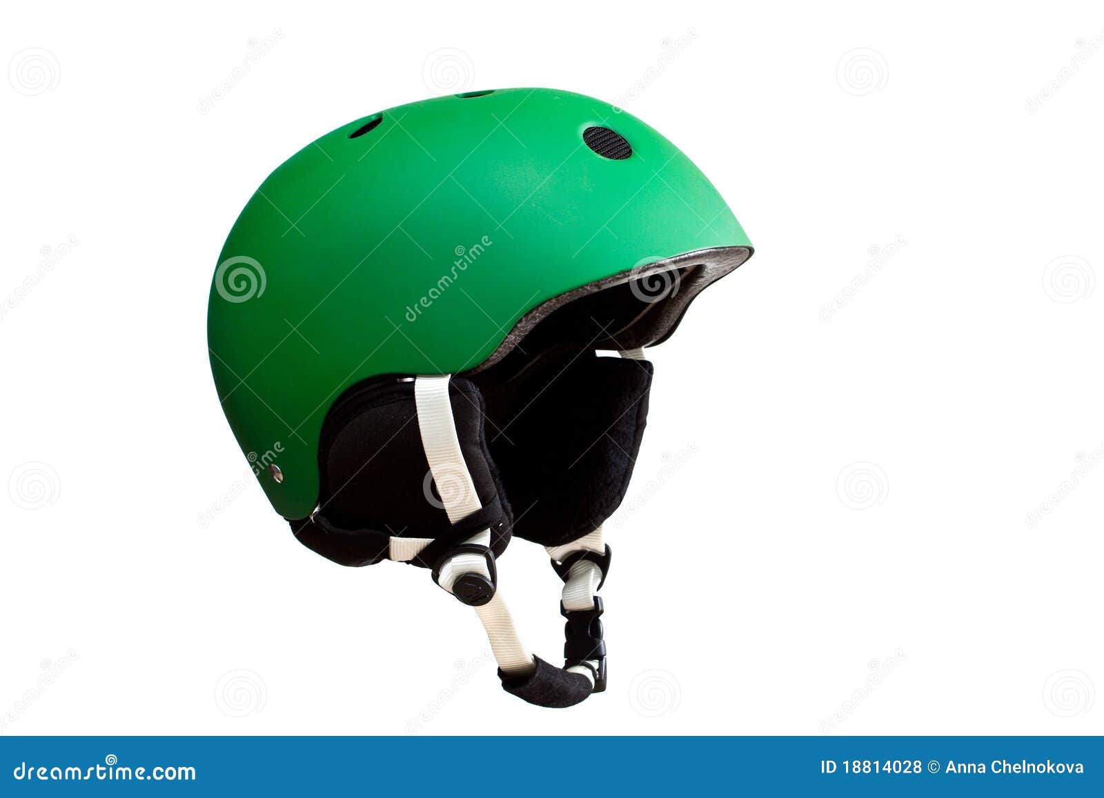 Green ski helmet. stock photo. Image of protect, sport 18814028
