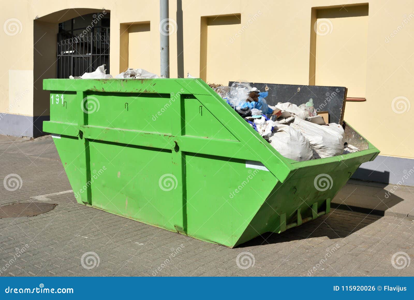 green skip dumpster for municipal waste