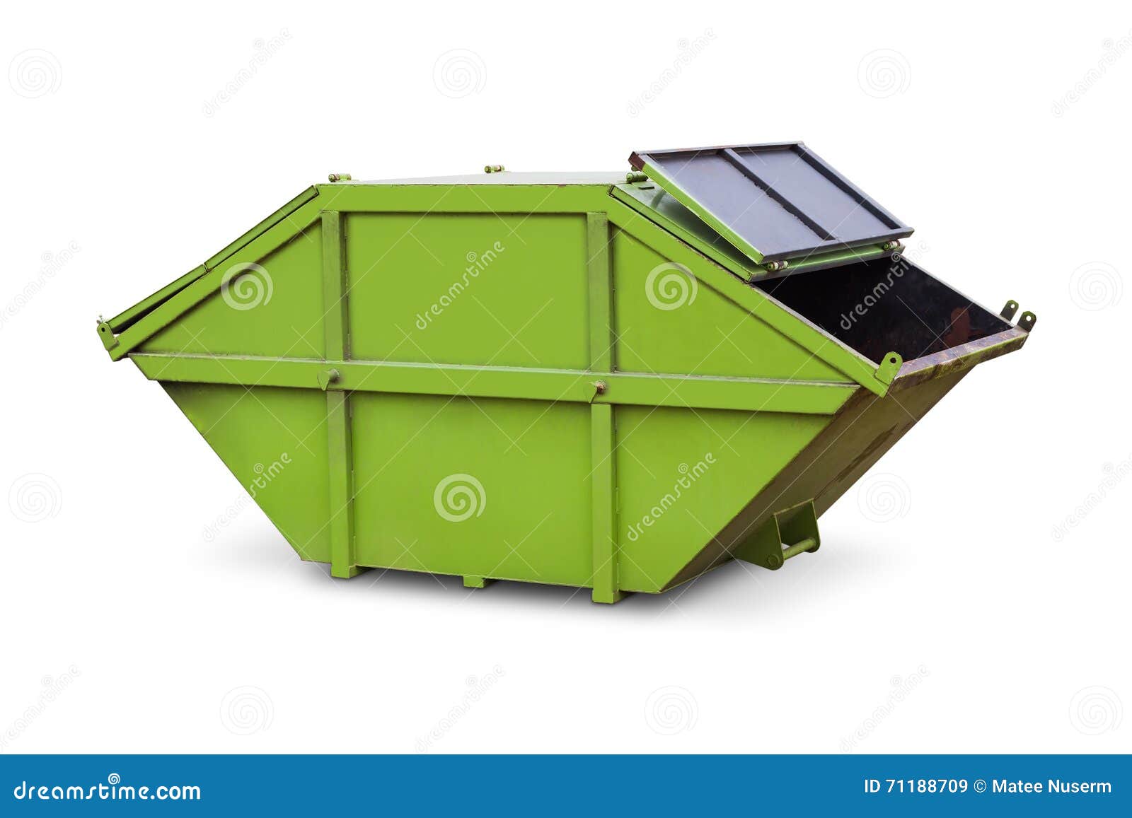 green skip or dumpster