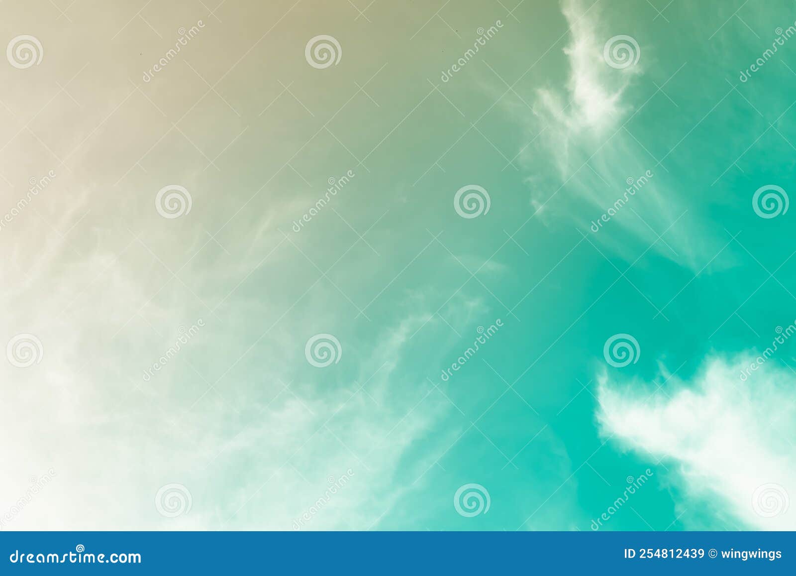 Green Sky White Cloud Background. Stock Image - Image of outdoors