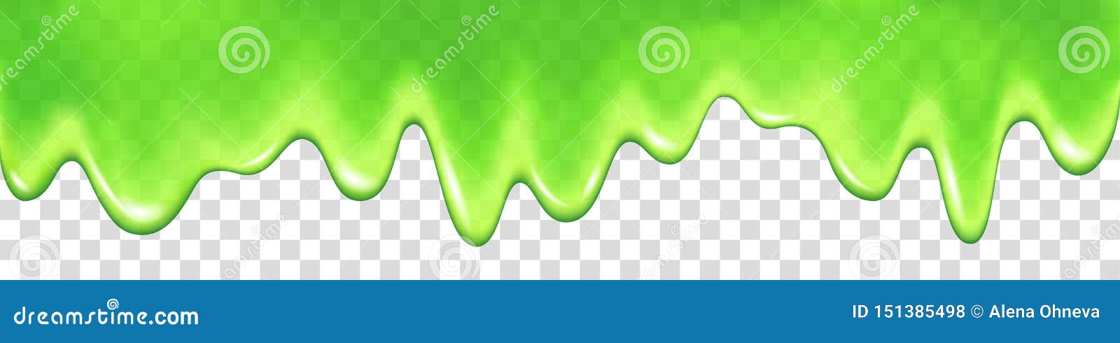 Green Slime Drip Isolated on Transparent Background Stock Vector