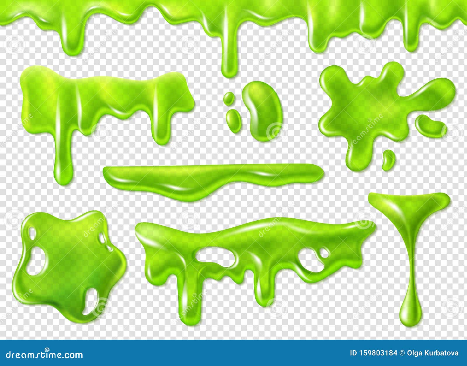 Green blob splatter slime. Realistic dirty mucus, paint drip