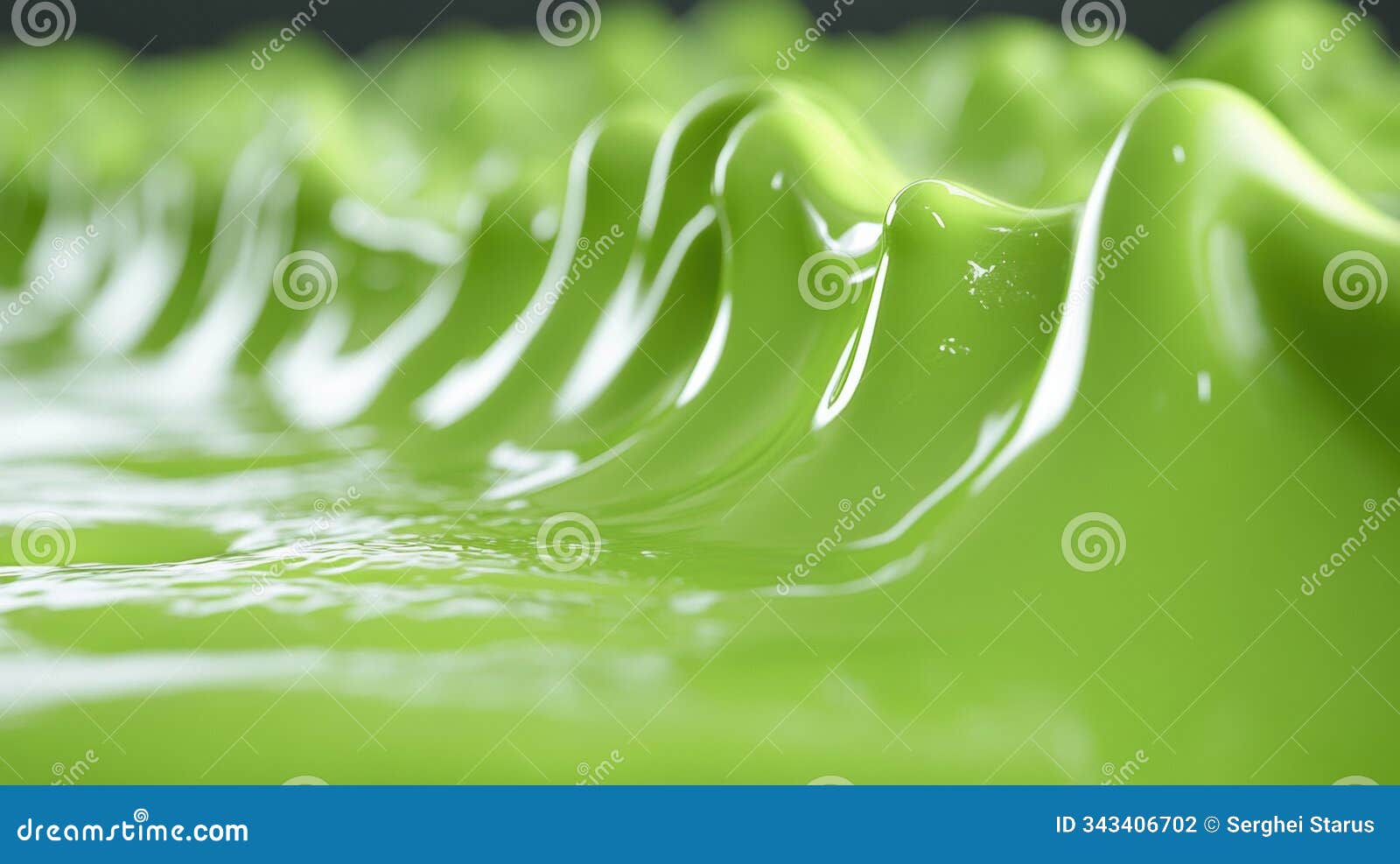 green slime waves create a mesmerizing, fluid landscape with a glossy texture, ai