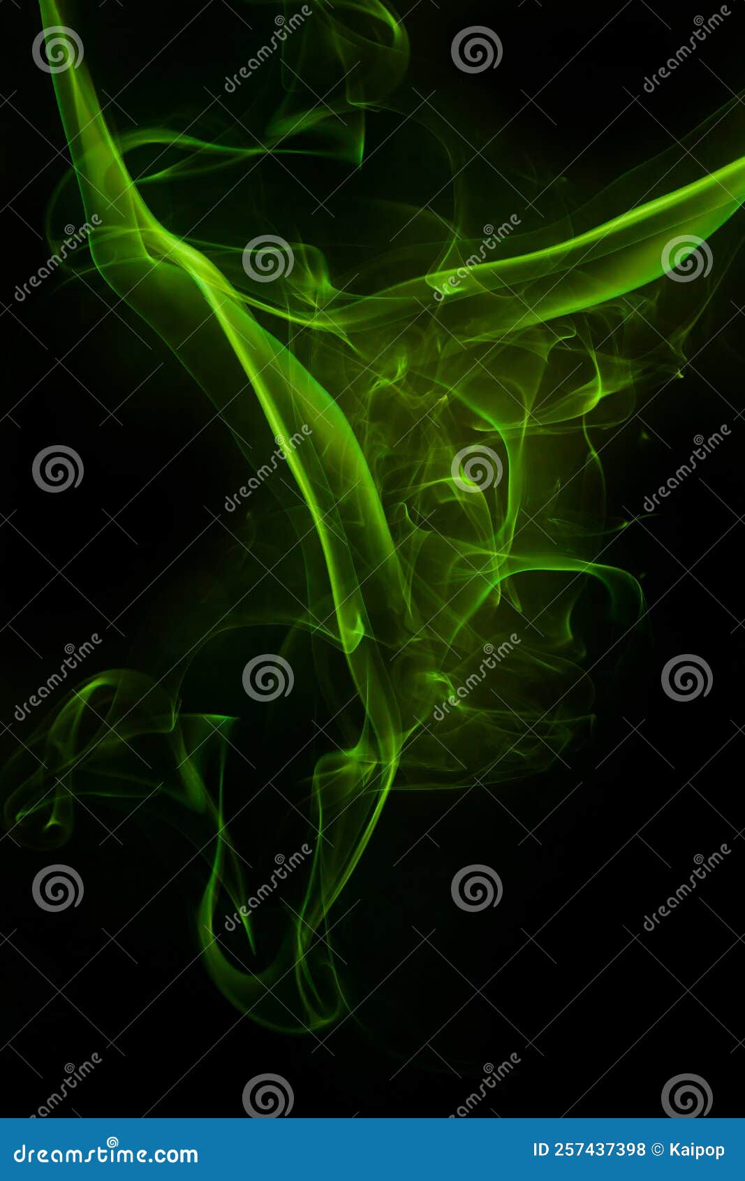 Green Smoke Motion on Black Background Stock Photo Image of launched