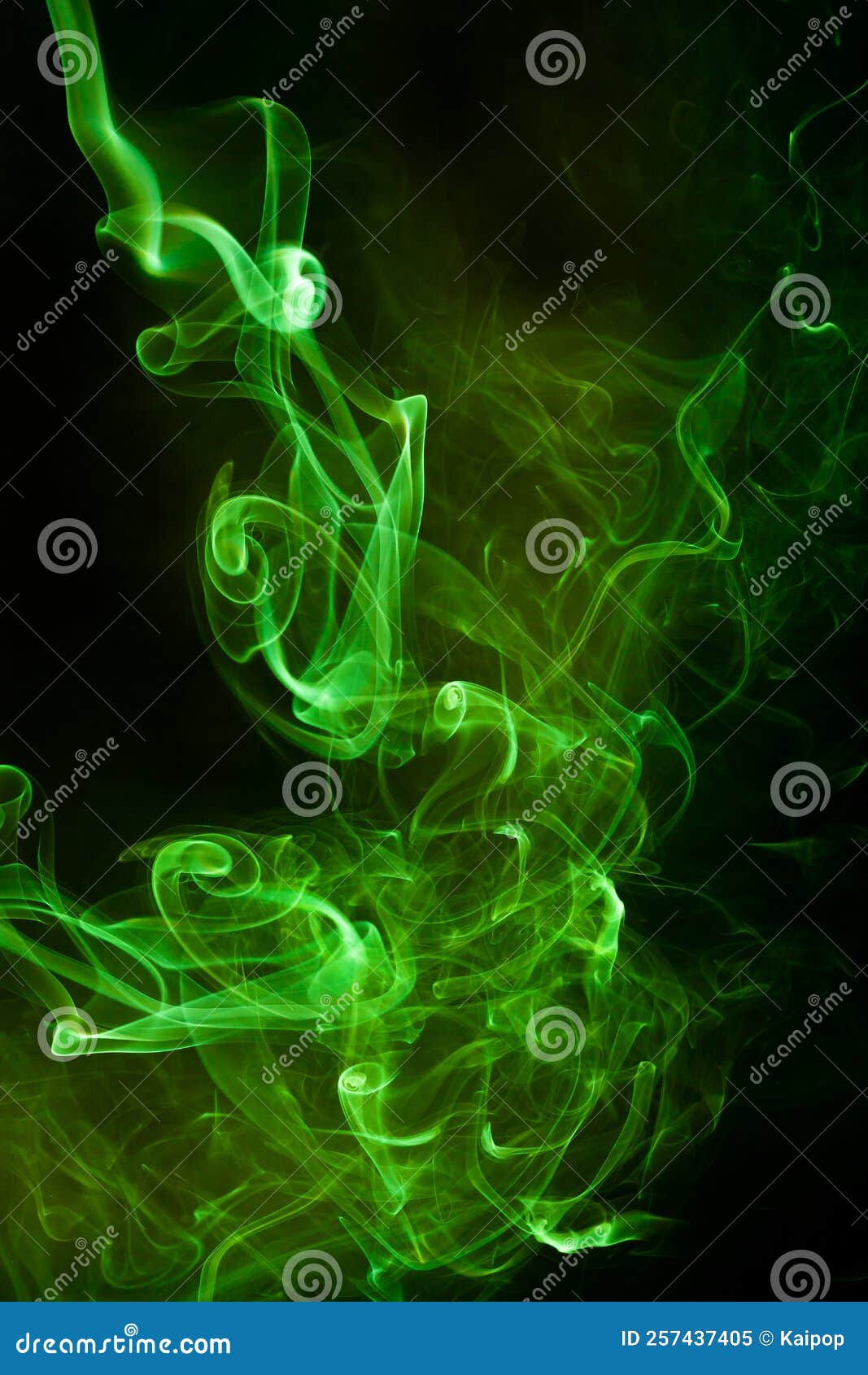 Green Smoke Motion on Black Background Stock Image Image of dark