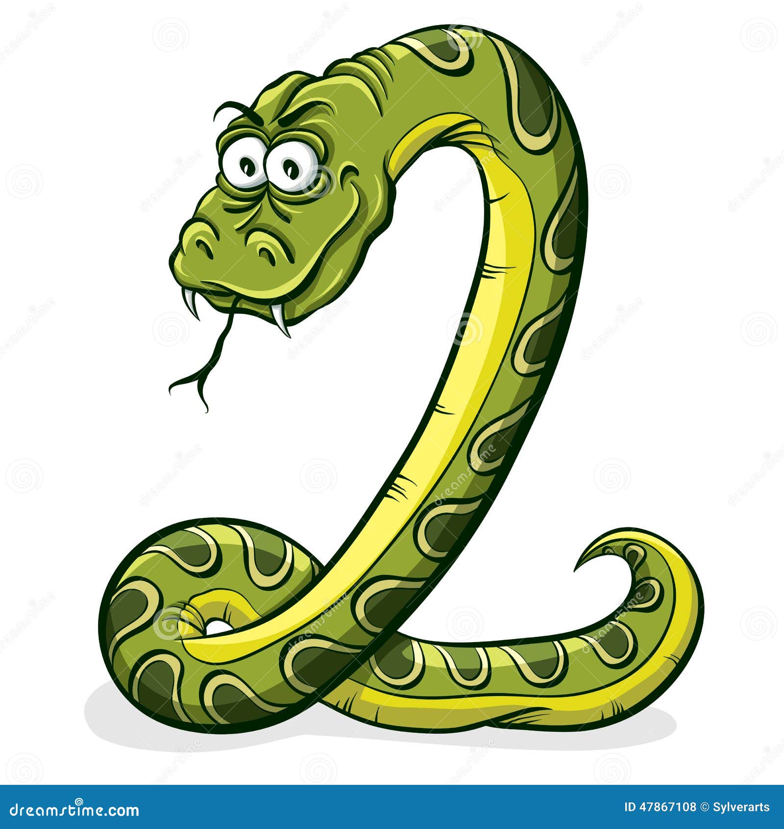 Green snake cartoon. stock illustration. Illustration of isolated