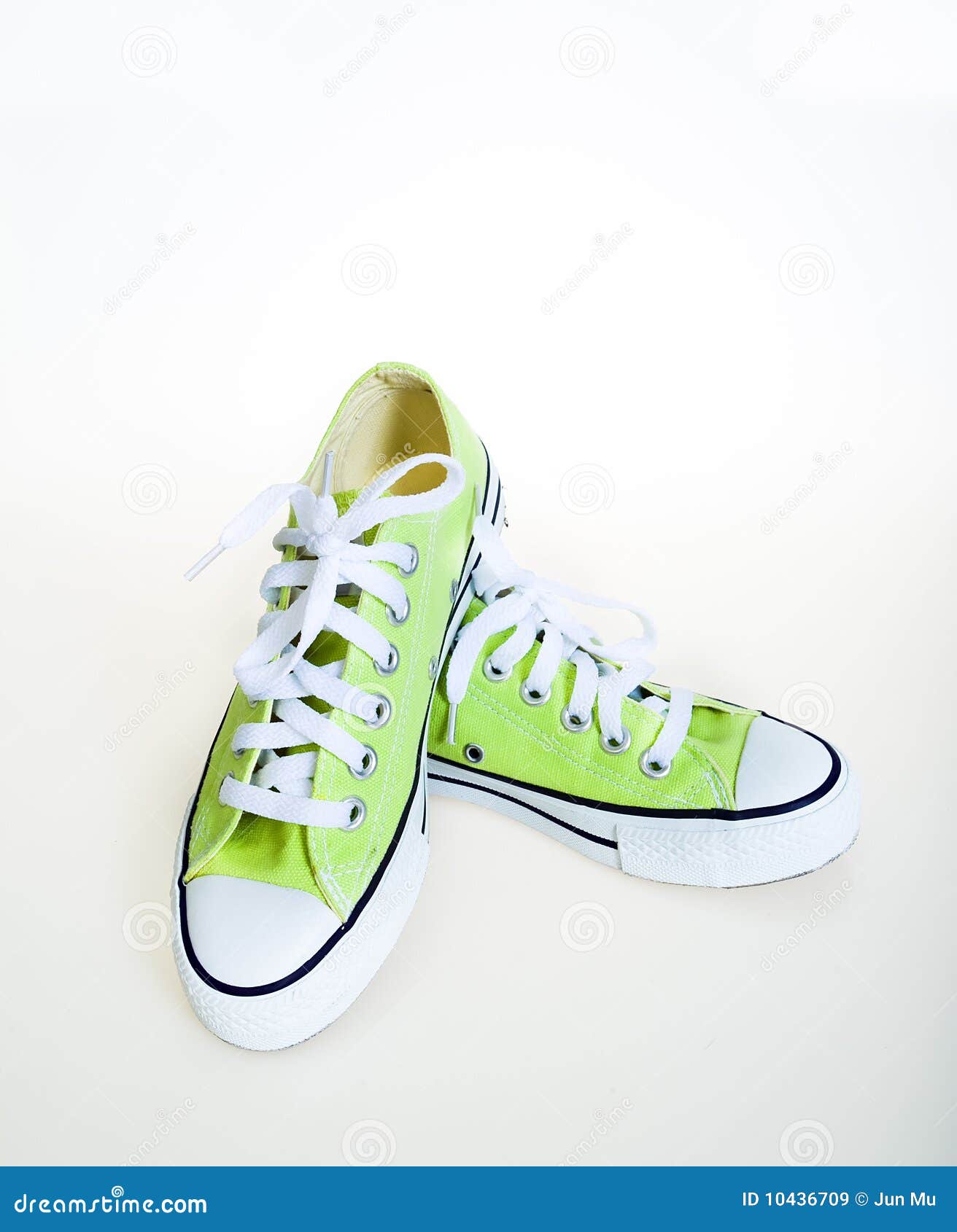 Green sneakers stock image. Image of close, canvas, casual - 10436709