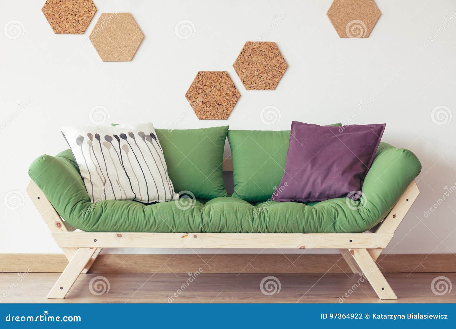 Green Sofa In Nature Inspired Interior Stock Photo Image Of