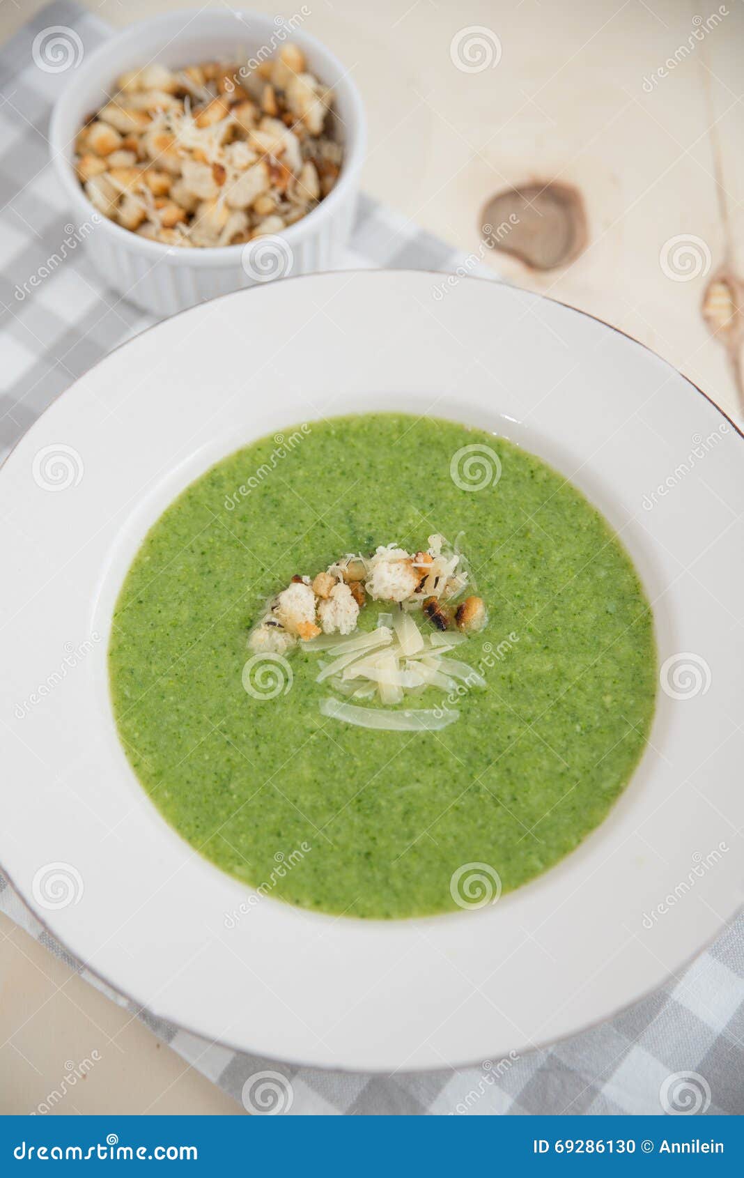 Green soup in a bowl stock photo. Image of lifestyle 69286130