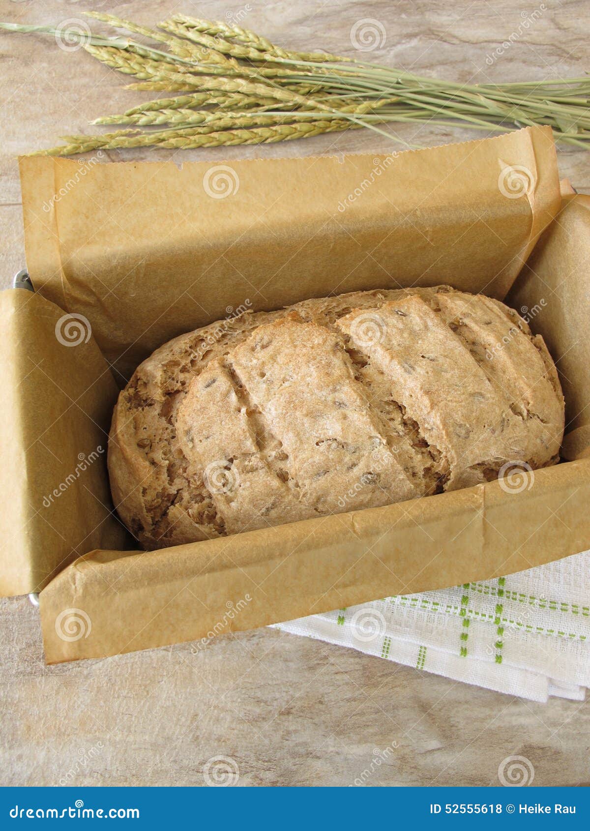 Green Spelt Bread in Baking Form Stock Photo Image of graham, bread