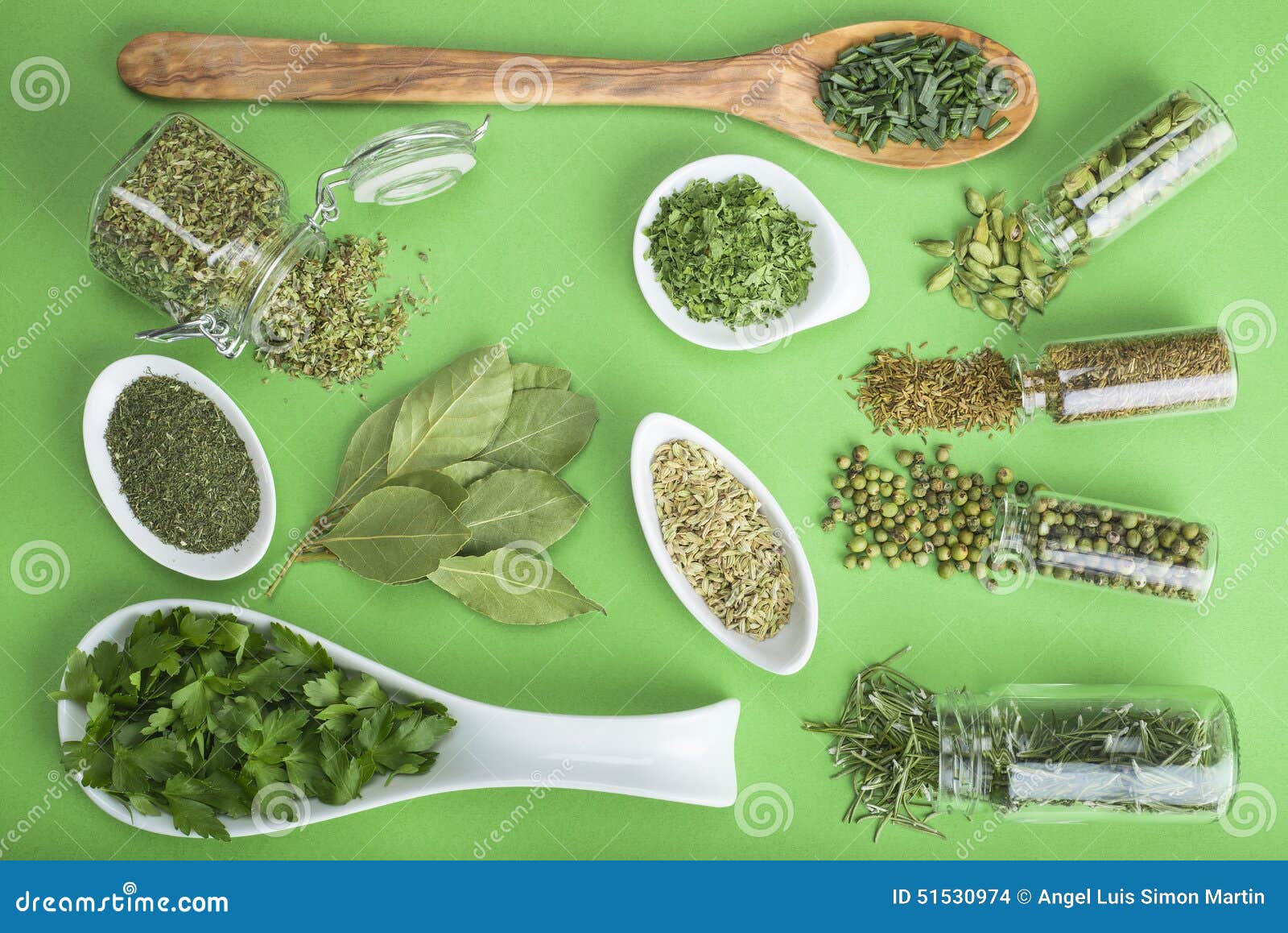 Green Spices on a Green Background Stock Photo Image of seeds