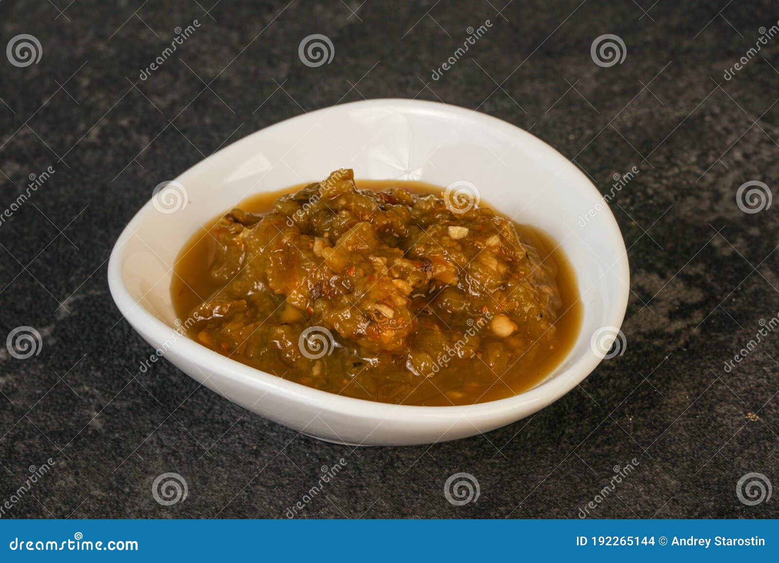 Green Spicy Sauce in the Bowl Stock Photo Image of isolated, food