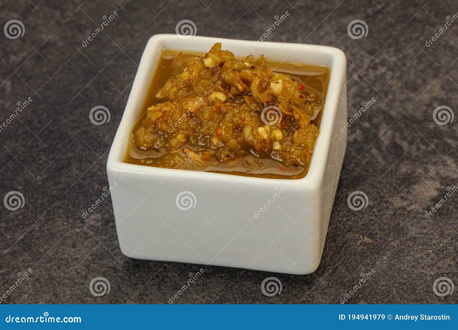 Green Spicy Sauce in the Bowl Stock Image Image of delicious, chili
