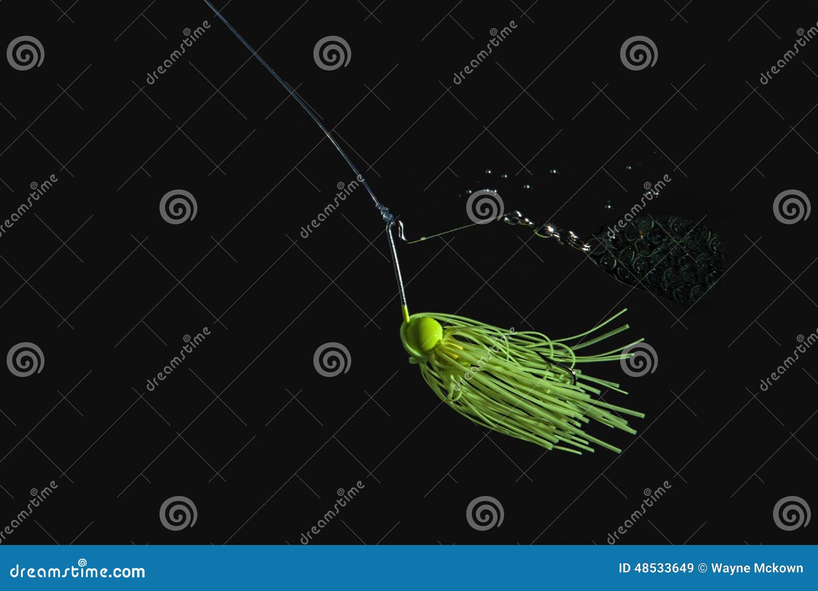 green spinner fishing bait