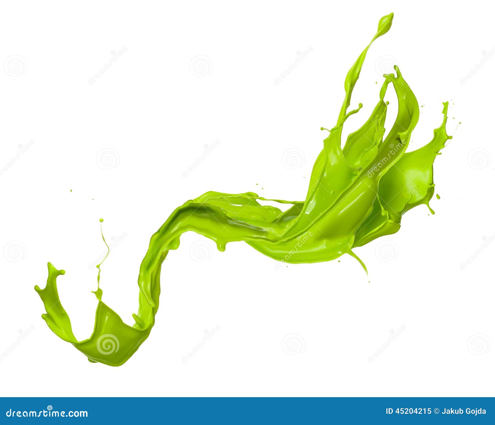 Green Splash Isolated on White Background Stock Image Image of drip