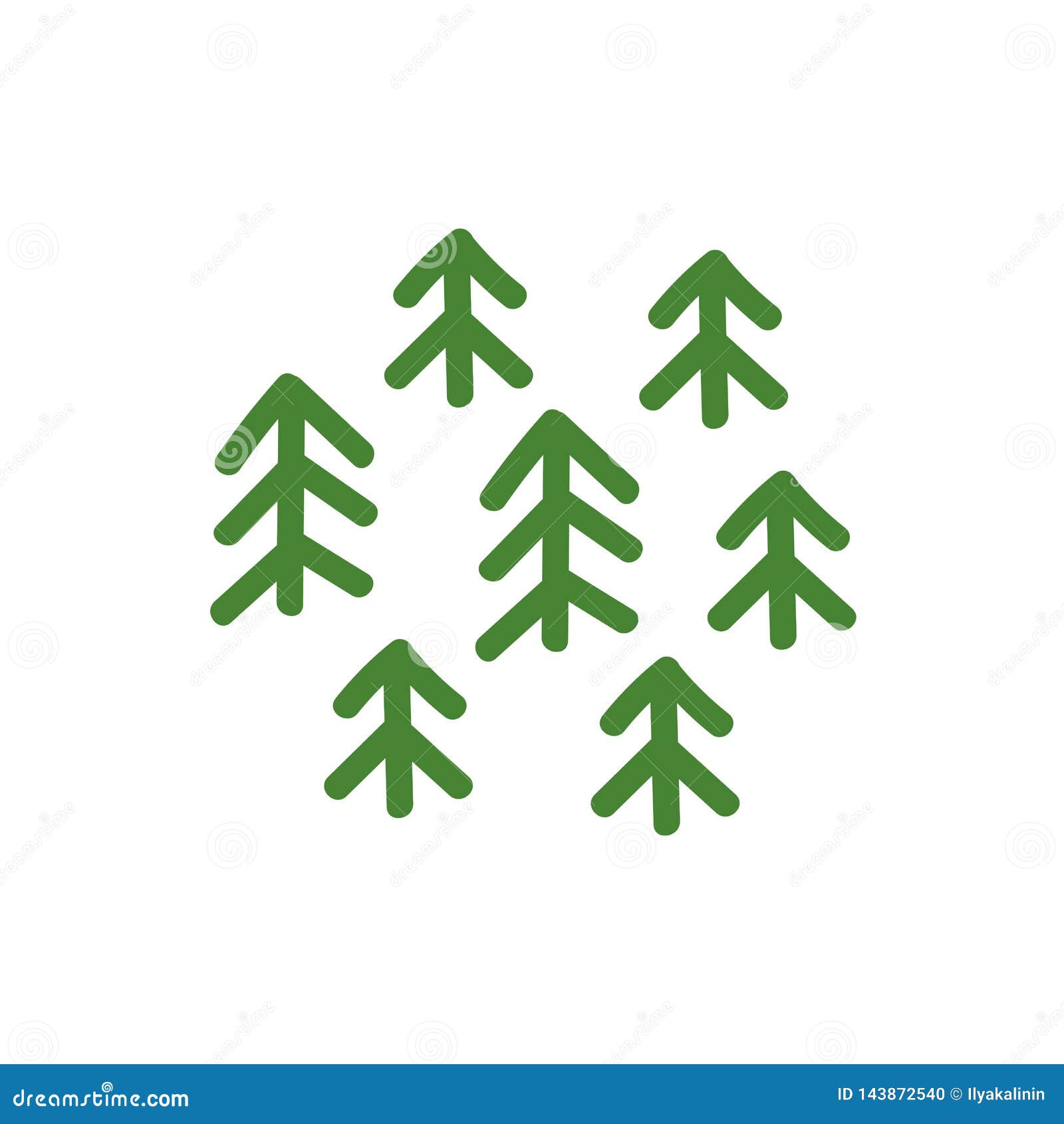 green spruce forest. cartographic ation. plants icon or logo. ecology purity and nature. national park