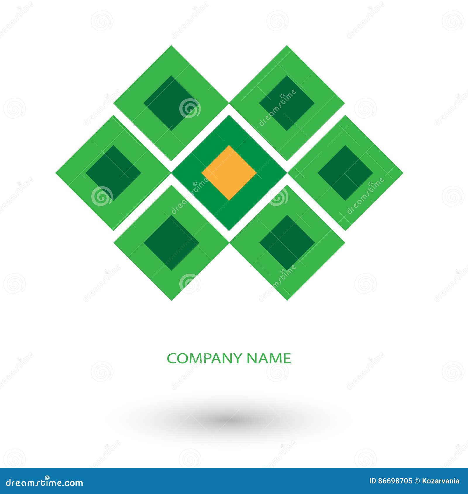Green square logo stock vector. Illustration of chromatic 86698705