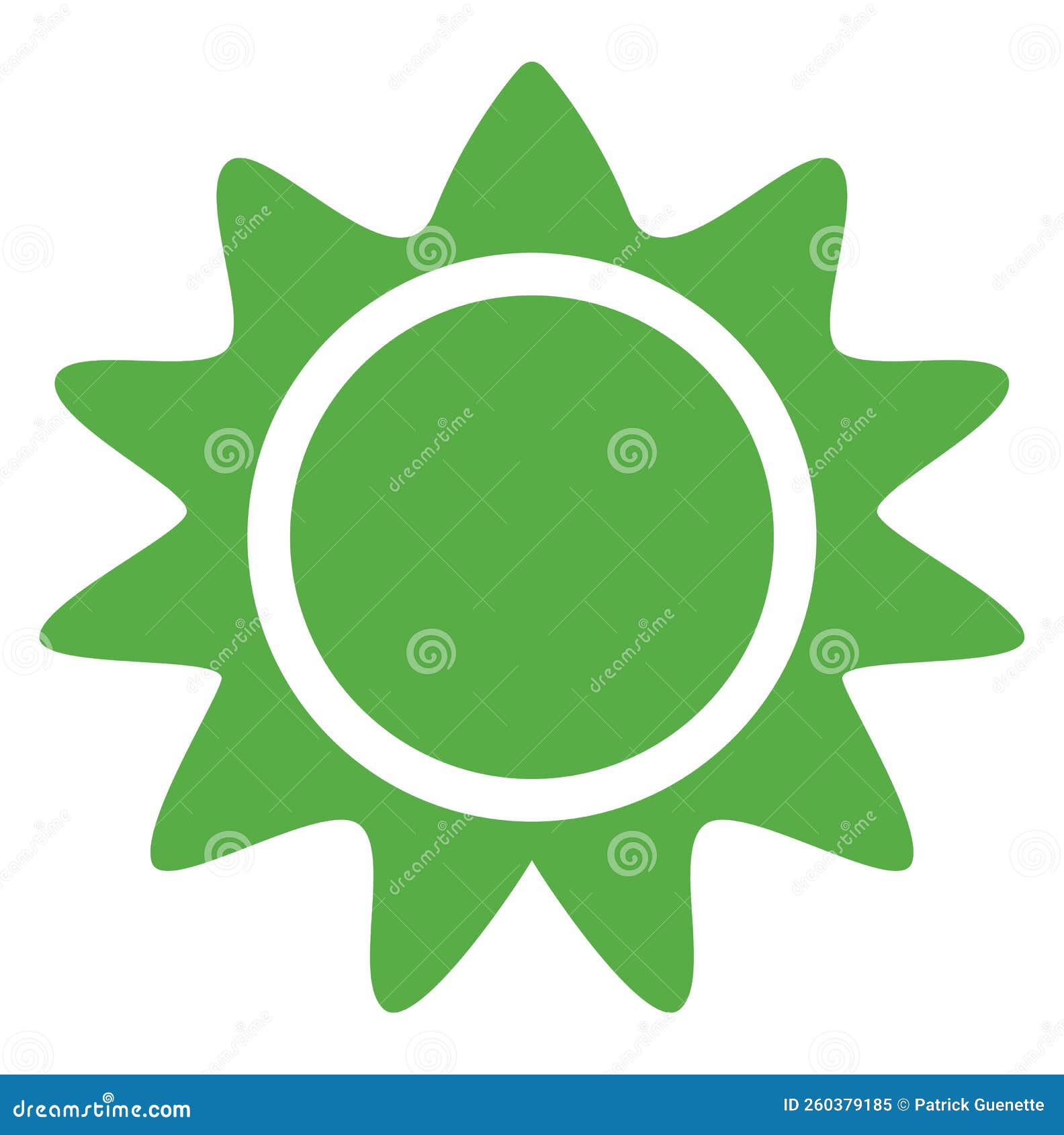Green sun, icon stock vector. Illustration of colorful - 260379185