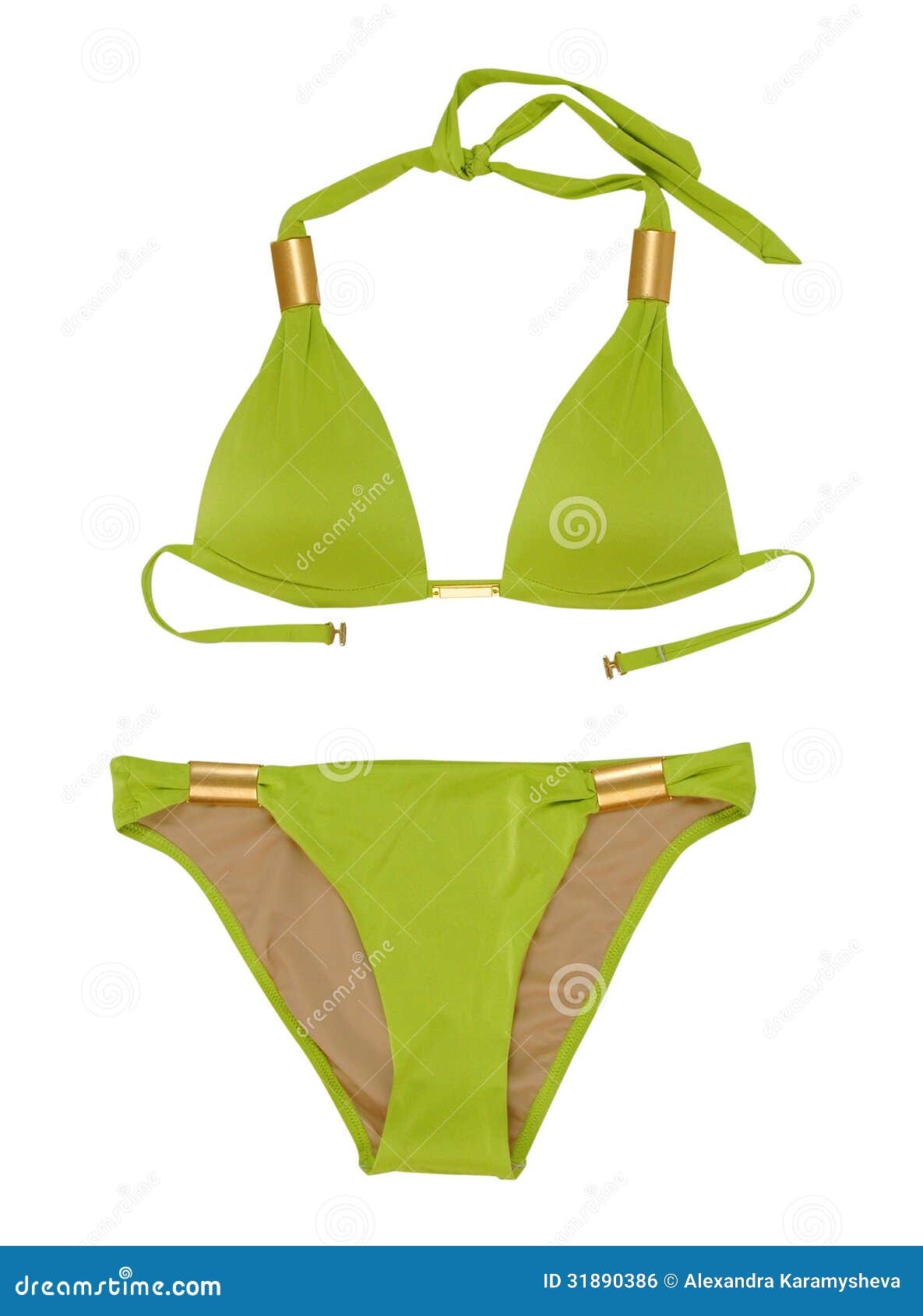 Green swimsuit stock photo. Image of female, costume 31890386