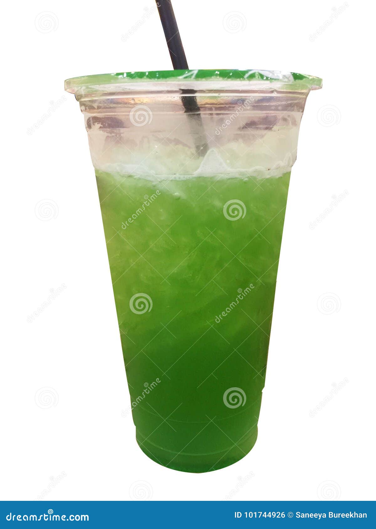 Green Tea And Apple Juice In Take Away Cup Stock Photo Image of isolated, apple 101744926