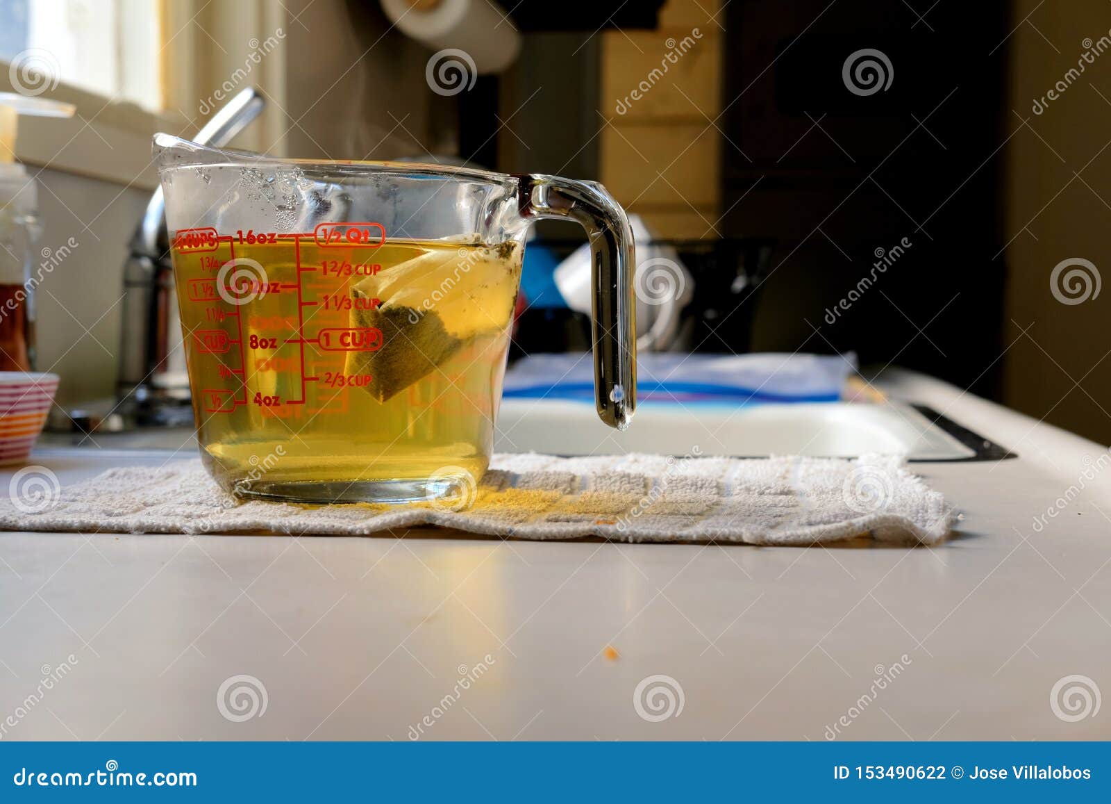Steeping Green Tea Bag Stock Photo Image Of Faucet 153490622