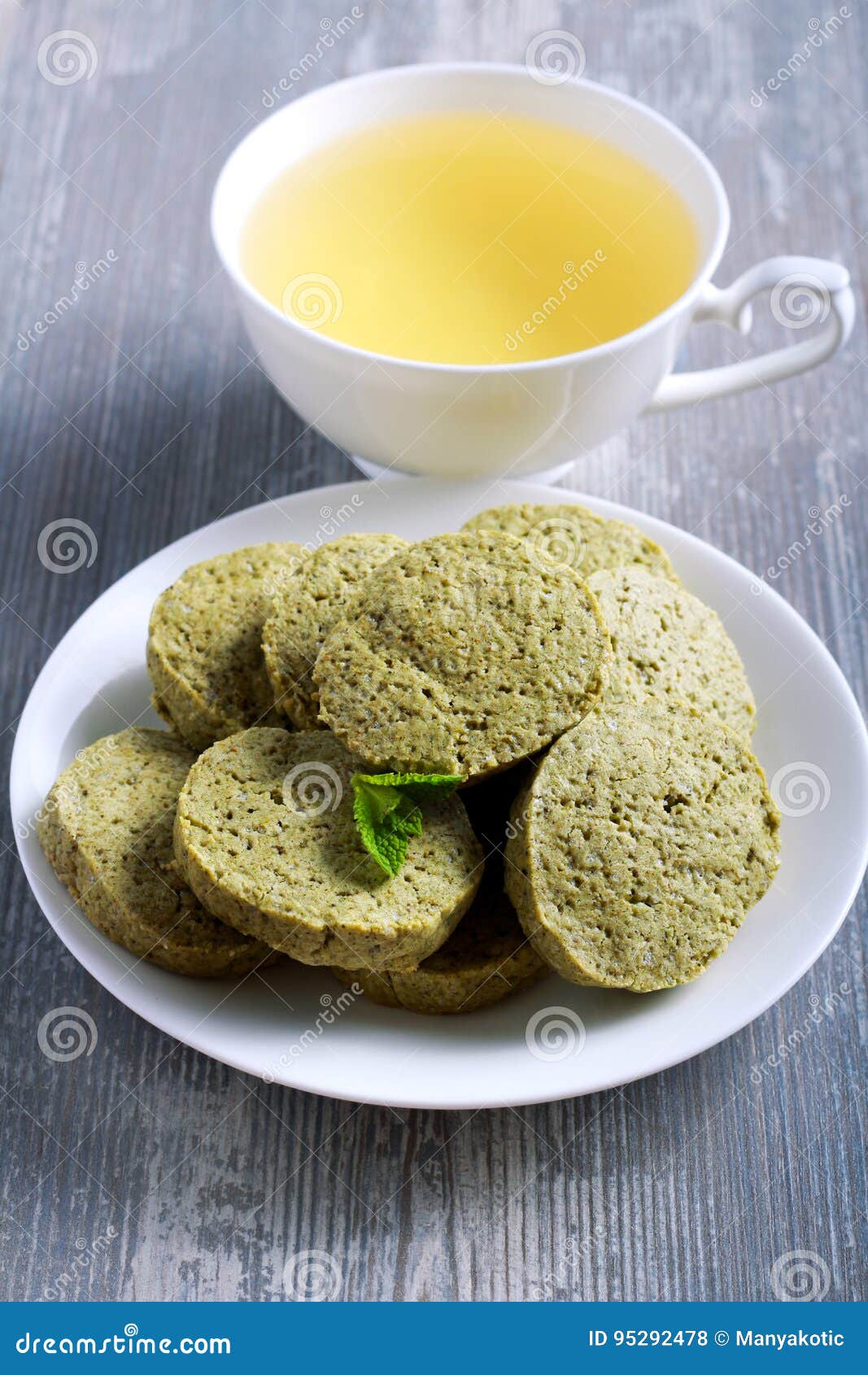 Green tea biscuits stock photo. Image of matcha, dessert 95292478