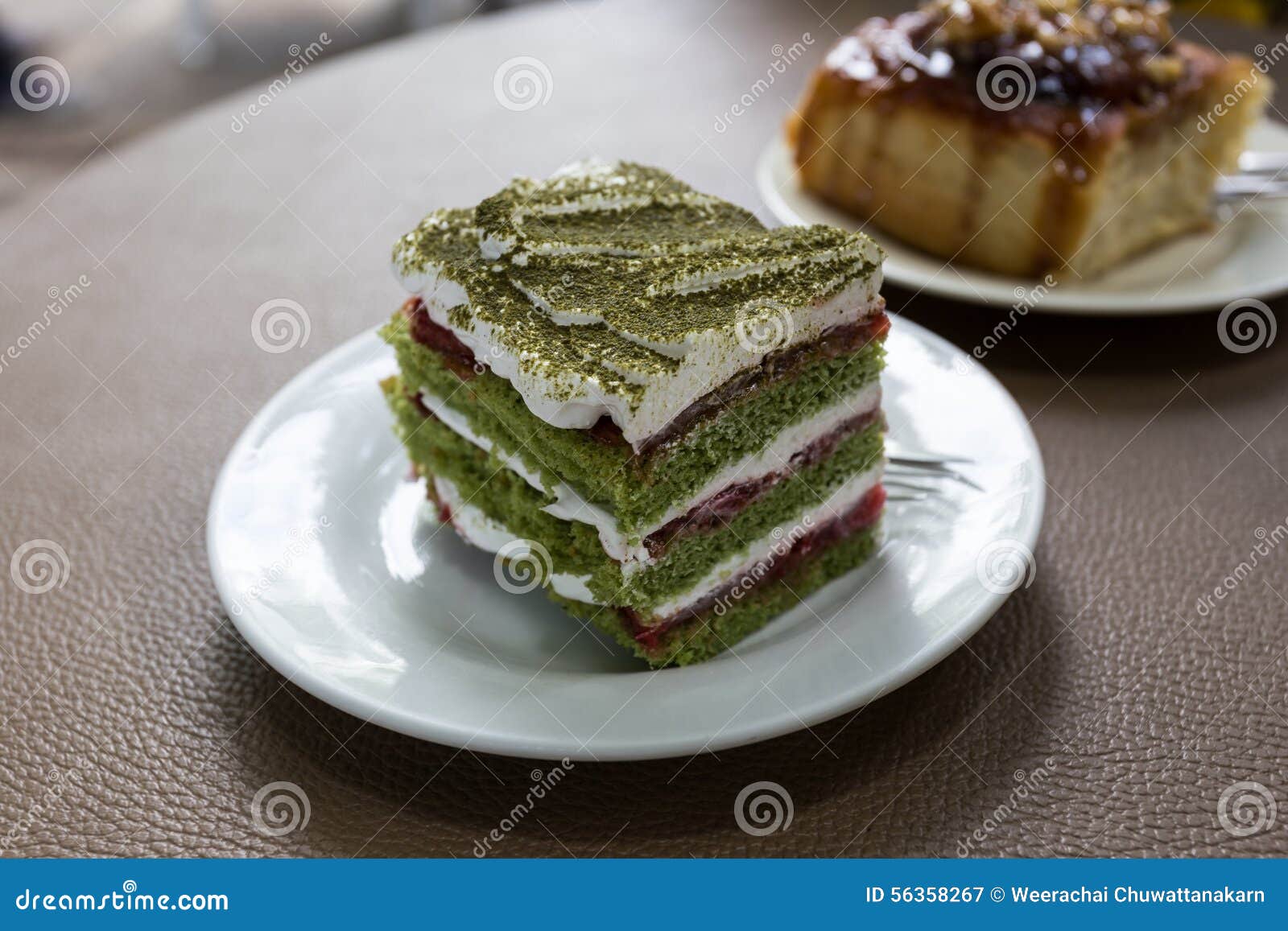 Green tea cake stock image. Image of tasty, cake, bakery 56358267
