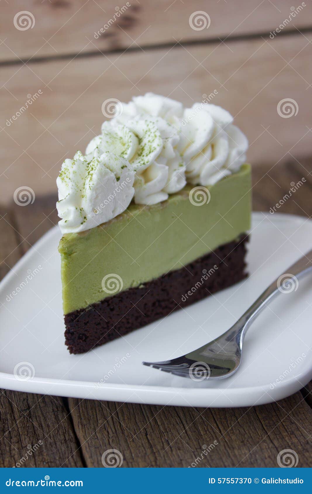 Green tea cake. stock photo. Image of cake, decorate 57557370
