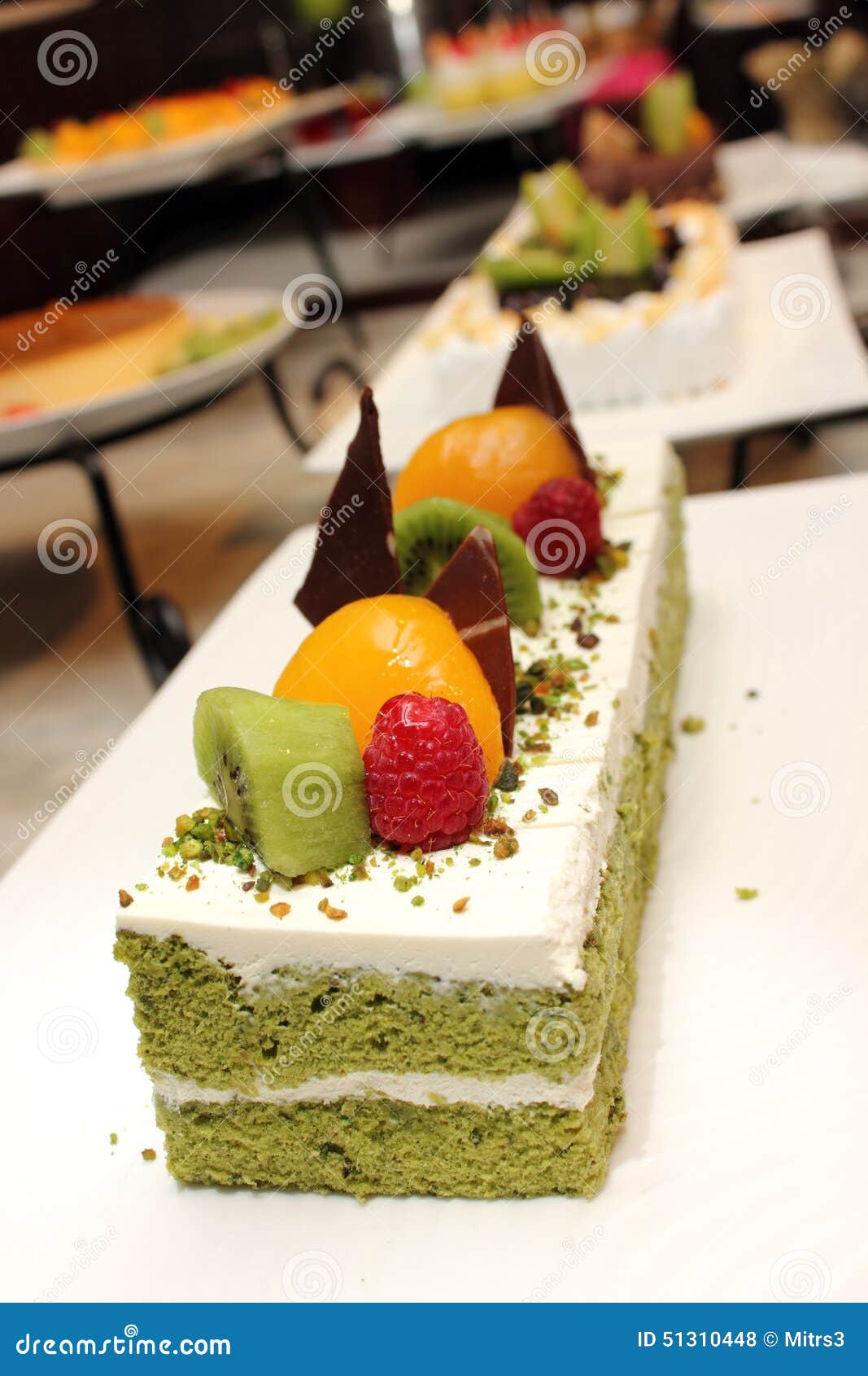 Green Tea Cake stock photo. Image of matcha, food, closeup 51310448