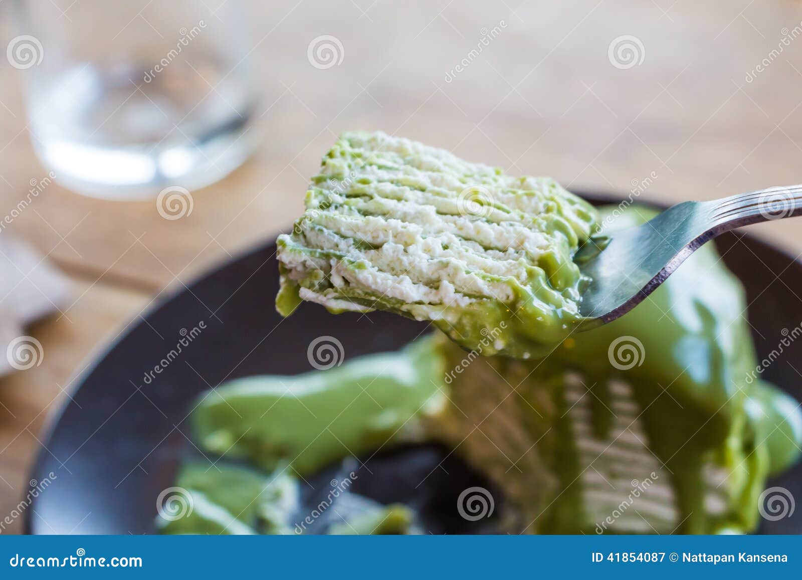 Green tea Crepe Cake stock image. Image of style, sweet 41854087