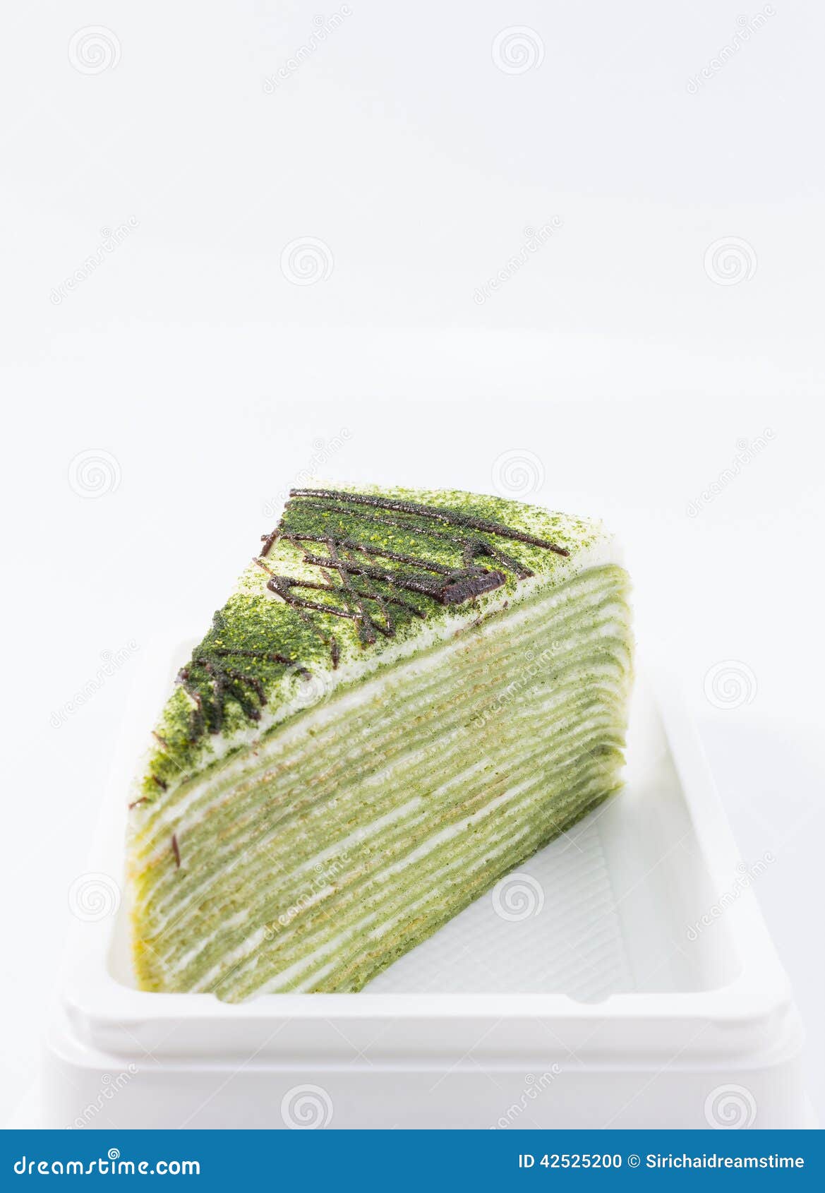Green Tea Crepe Cake stock photo. Image of green, food 42525200