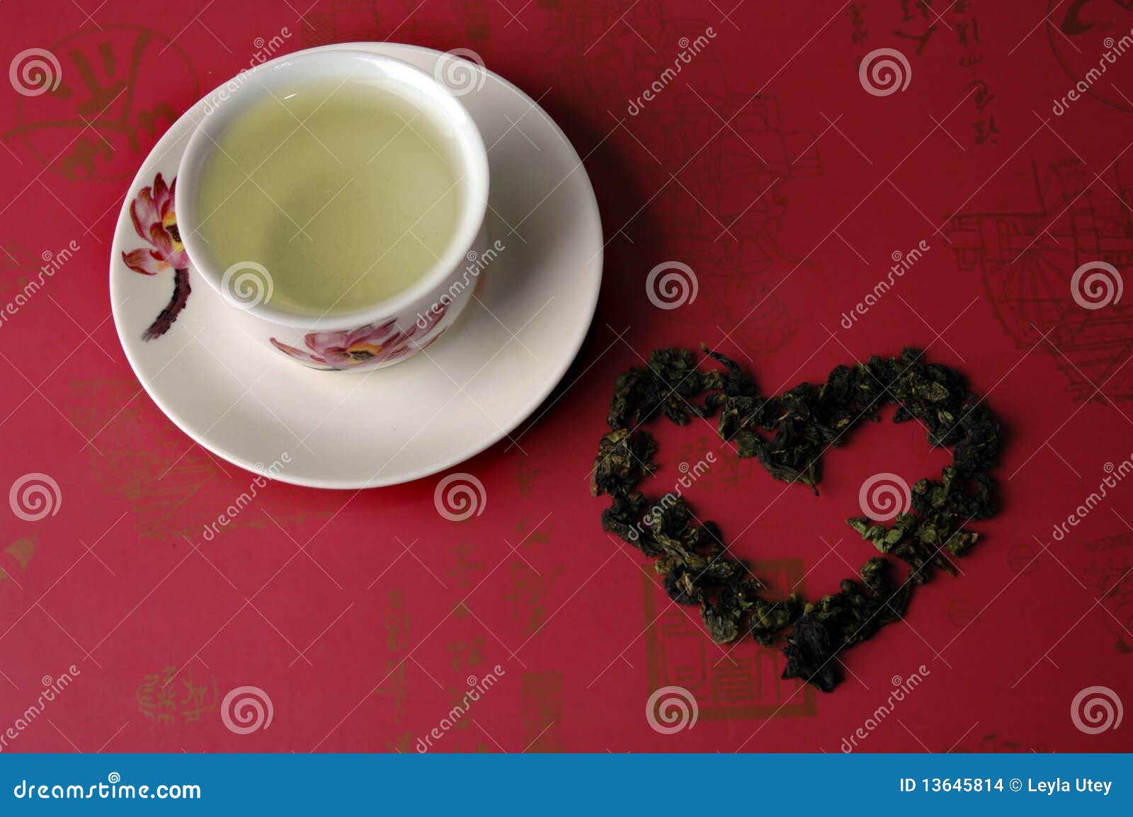 Green tea in a cup stock photo. Image of therapy, plate 13645814