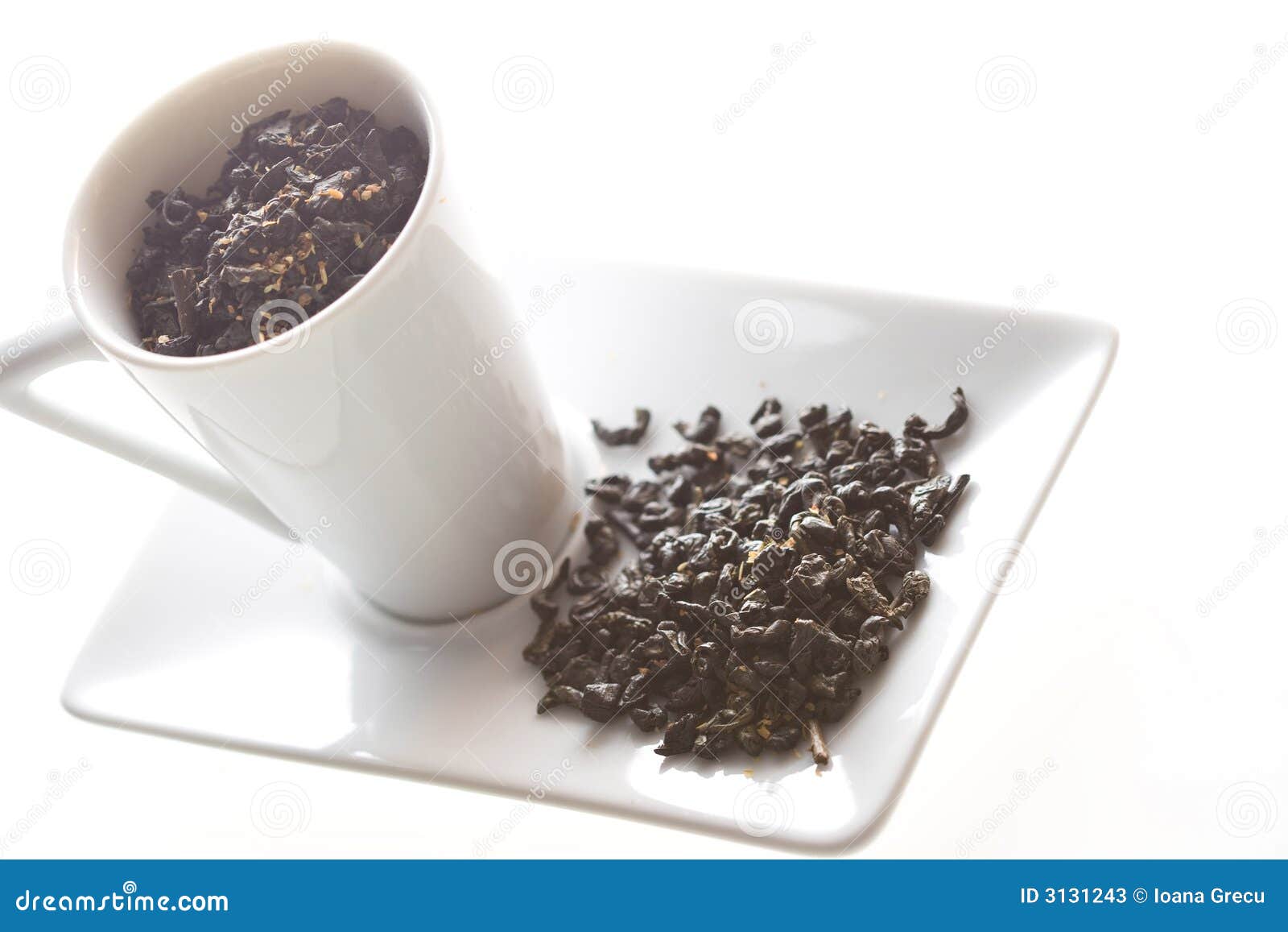 Green tea cup and plate stock image. Image of leaf, healthy 3131243