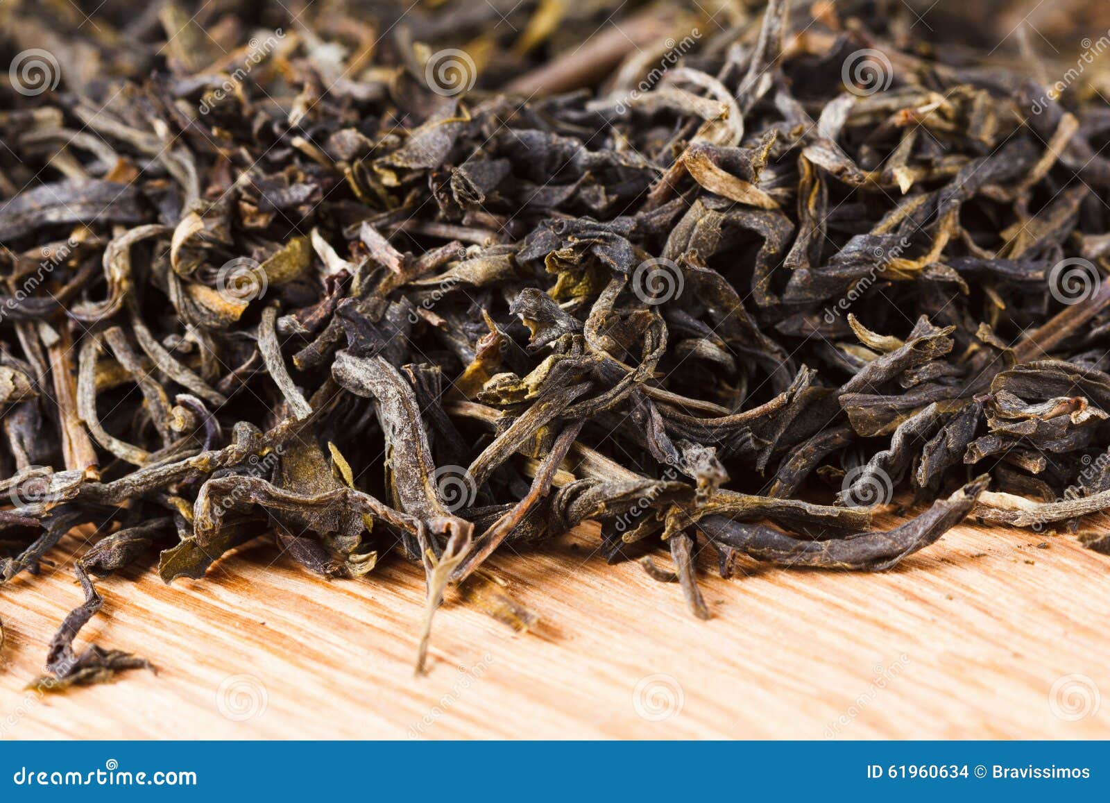 Green tea dry leaves. stock photo. Image of flavor, drink 61960634