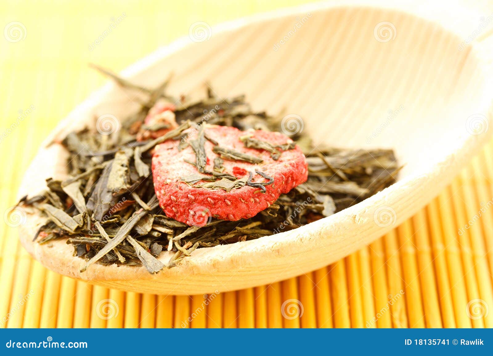 Green Tea Flavored with Dried Fruits Stock Image Image of health