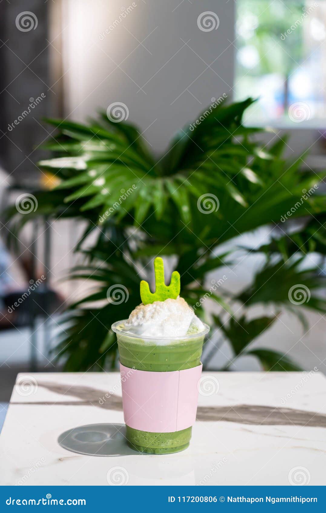 Green tea frappe stock photo. Image of sweet, table 117200806