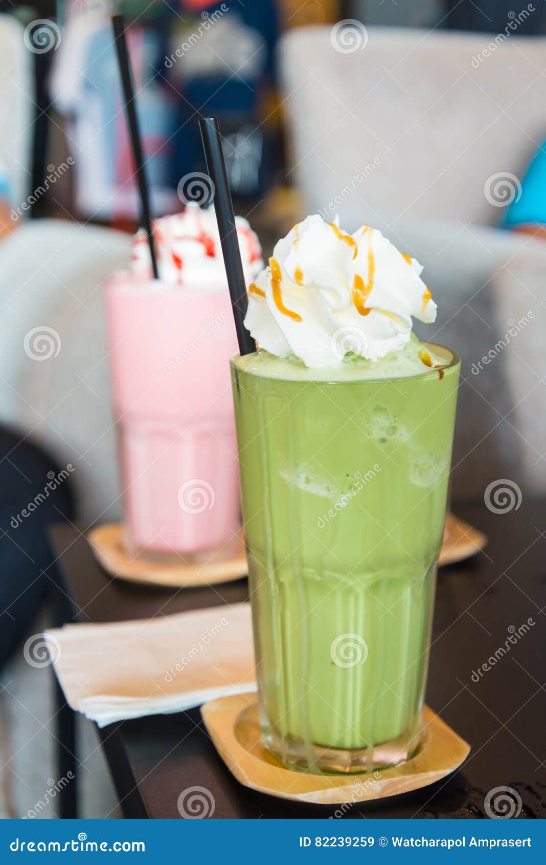 Green tea frappe stock image. Image of cold, natural 82239259