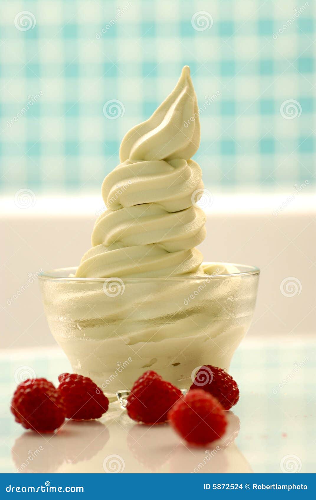 Green tea frozen yogurt stock photo. Image of raspberry 5872524