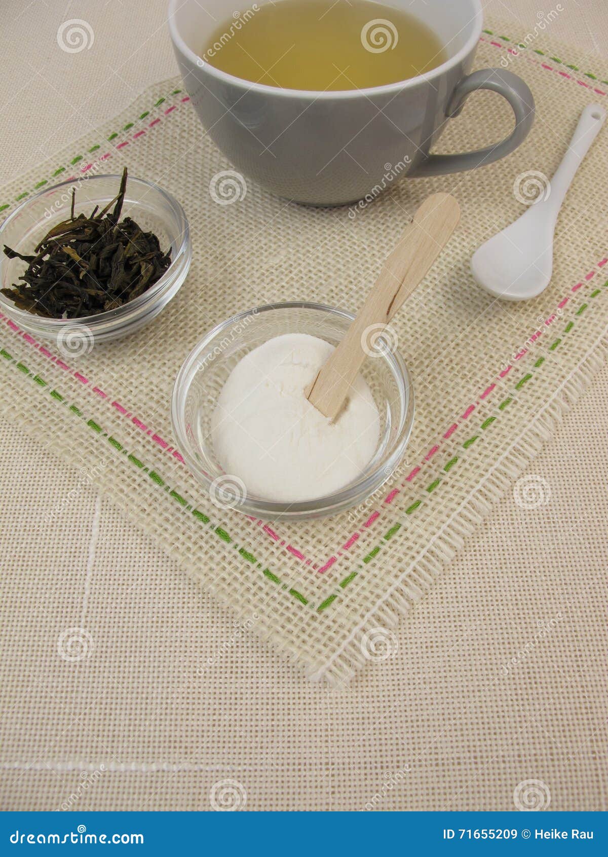 Green Tea with Gelatin and Fruit Sugar Stock Image Image of fruit