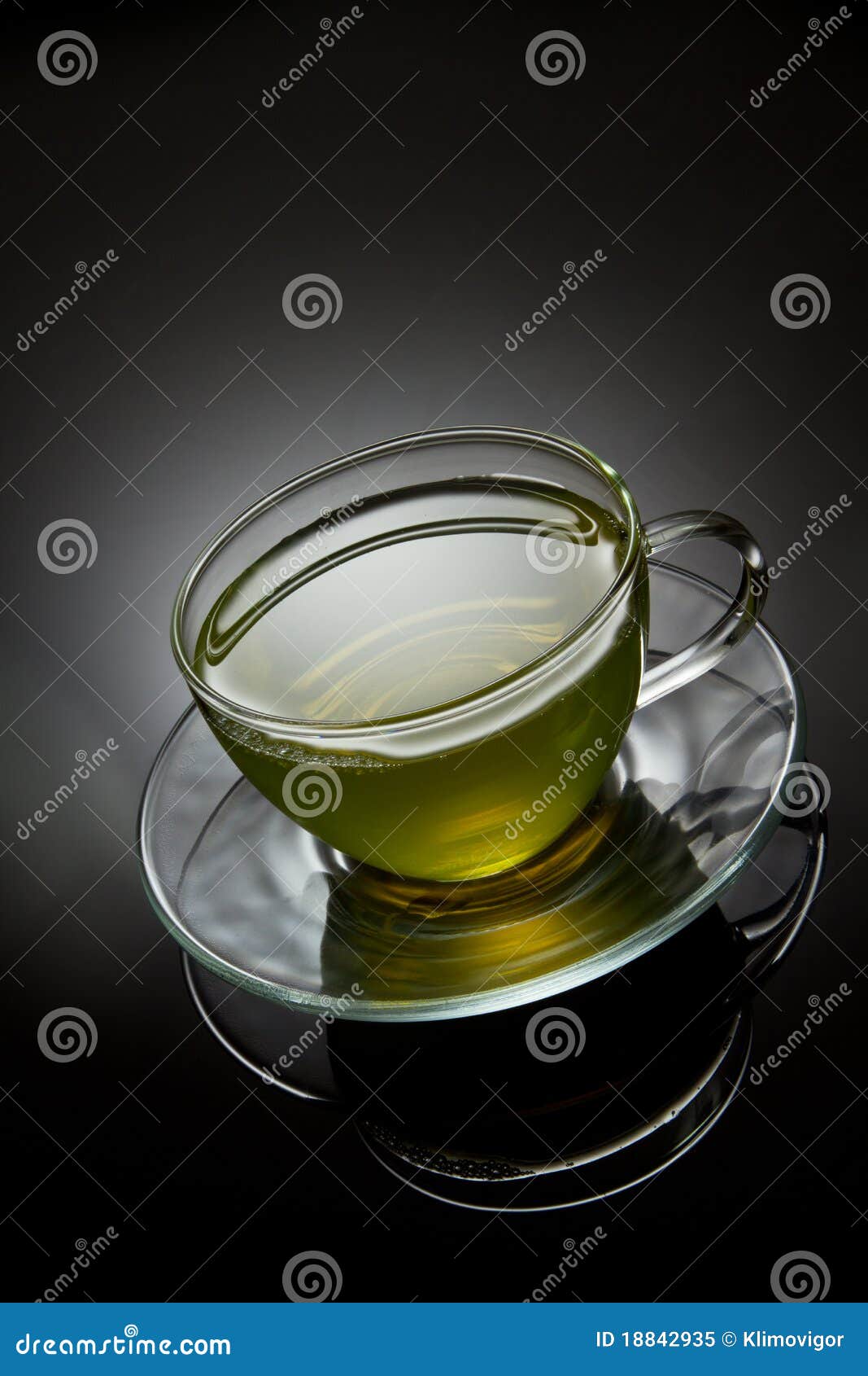 Green tea in glass cup stock image. Image of heat, clear 18842935
