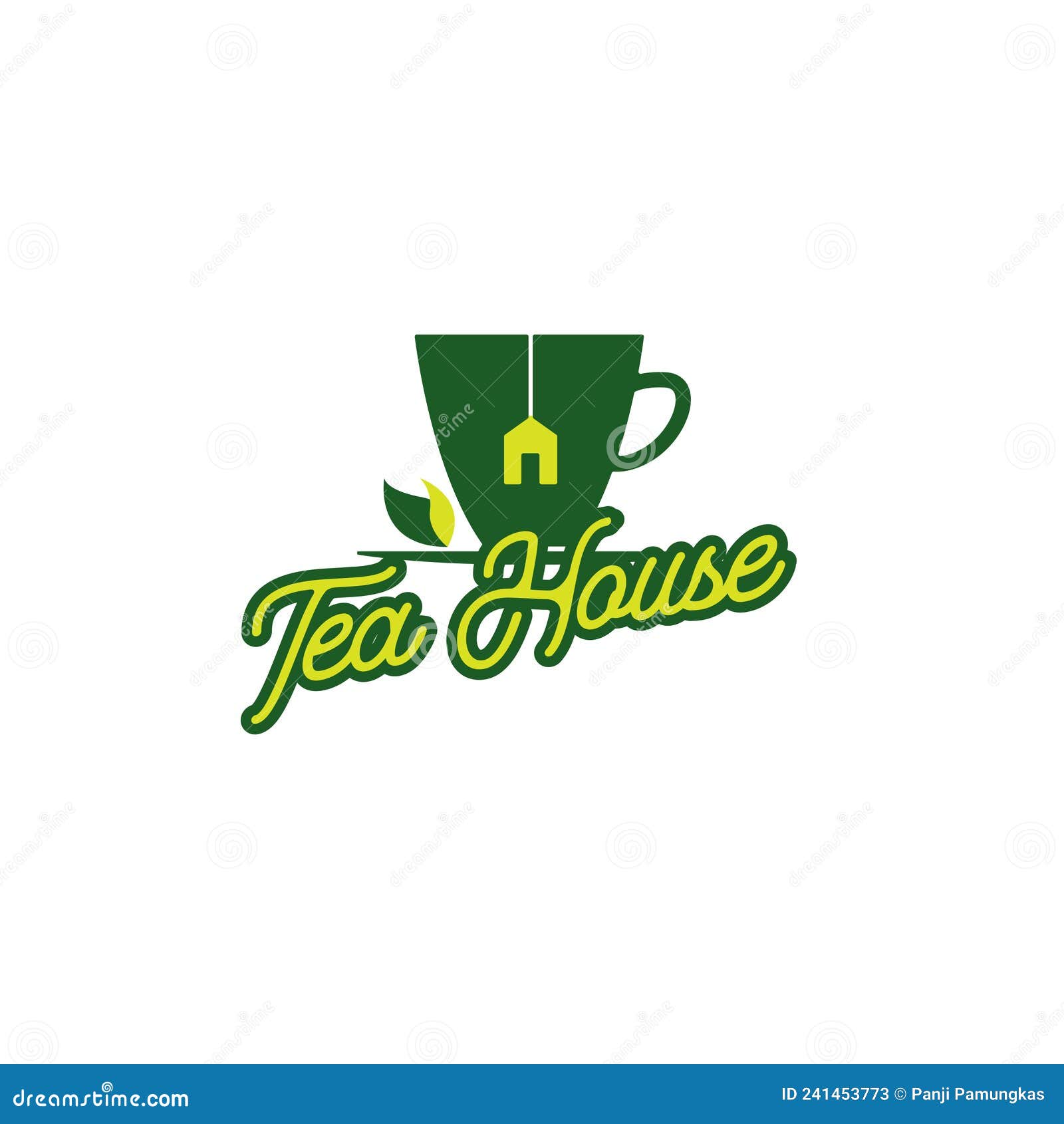 Green Tea House Logo Design Template Stock Illustration Illustration