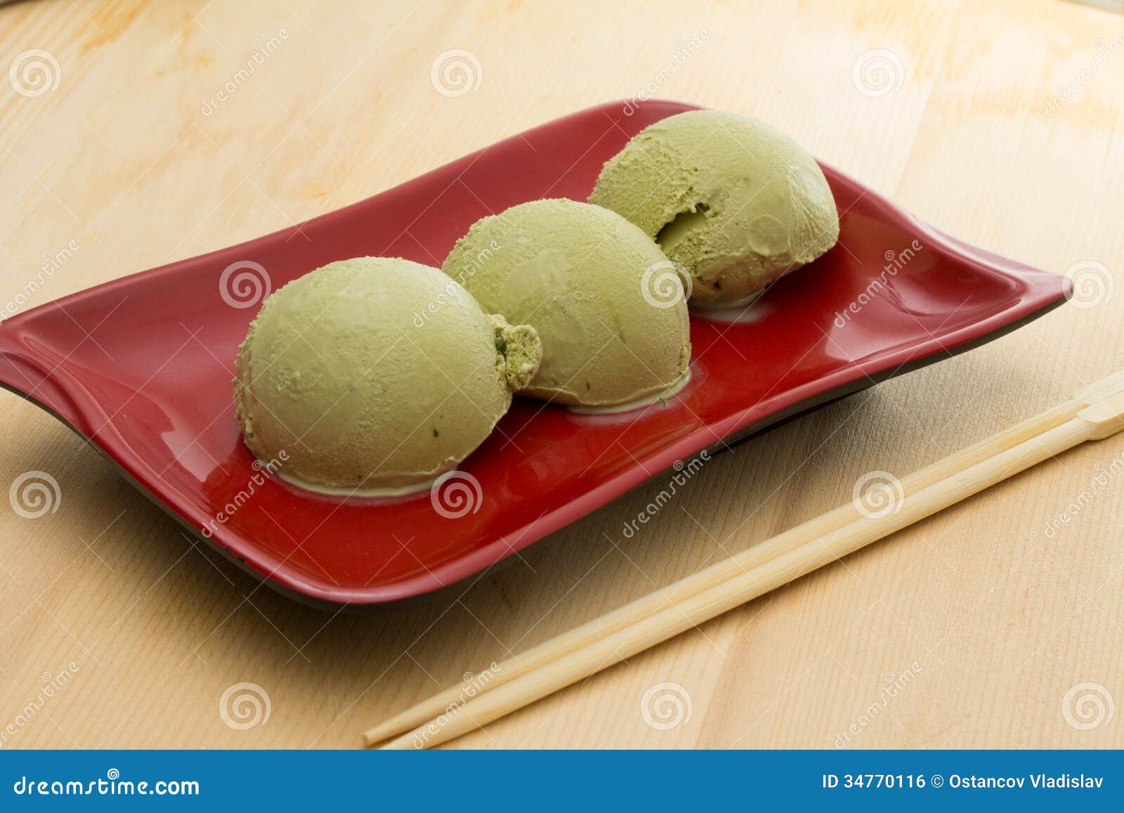 Green tea ice cream stock photo. Image of dessert, icecream 34770116