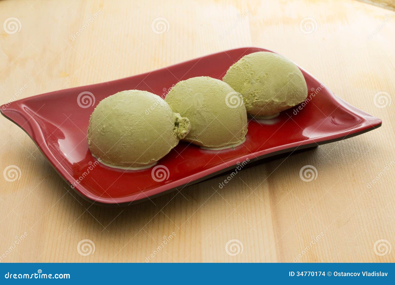 Green tea ice cream stock photo. Image of food, ball 34770174